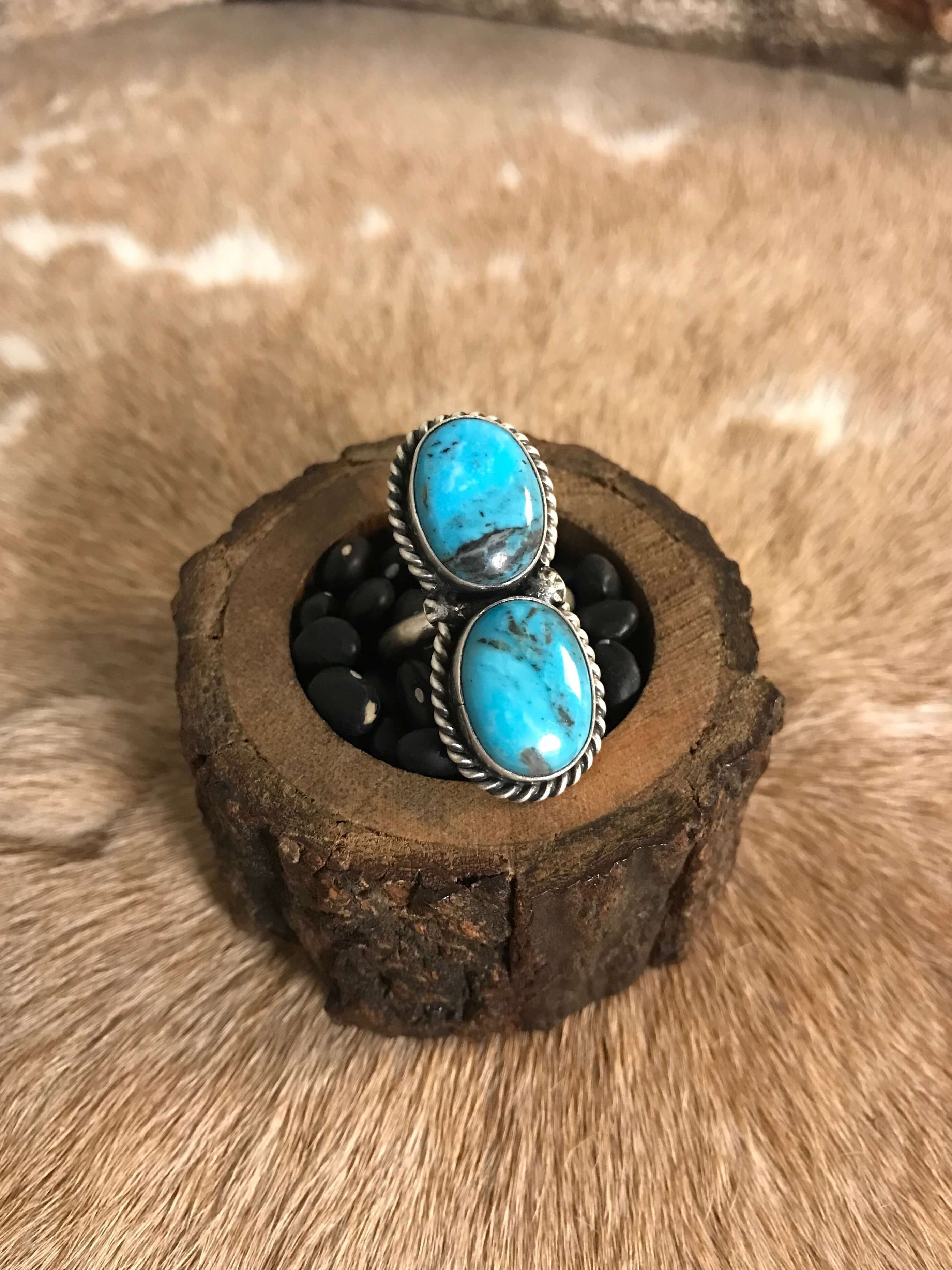 The Roanoke Adjustable Ring, 8-Rings-Calli Co., Turquoise and Silver Jewelry, Native American Handmade, Zuni Tribe, Navajo Tribe, Brock Texas