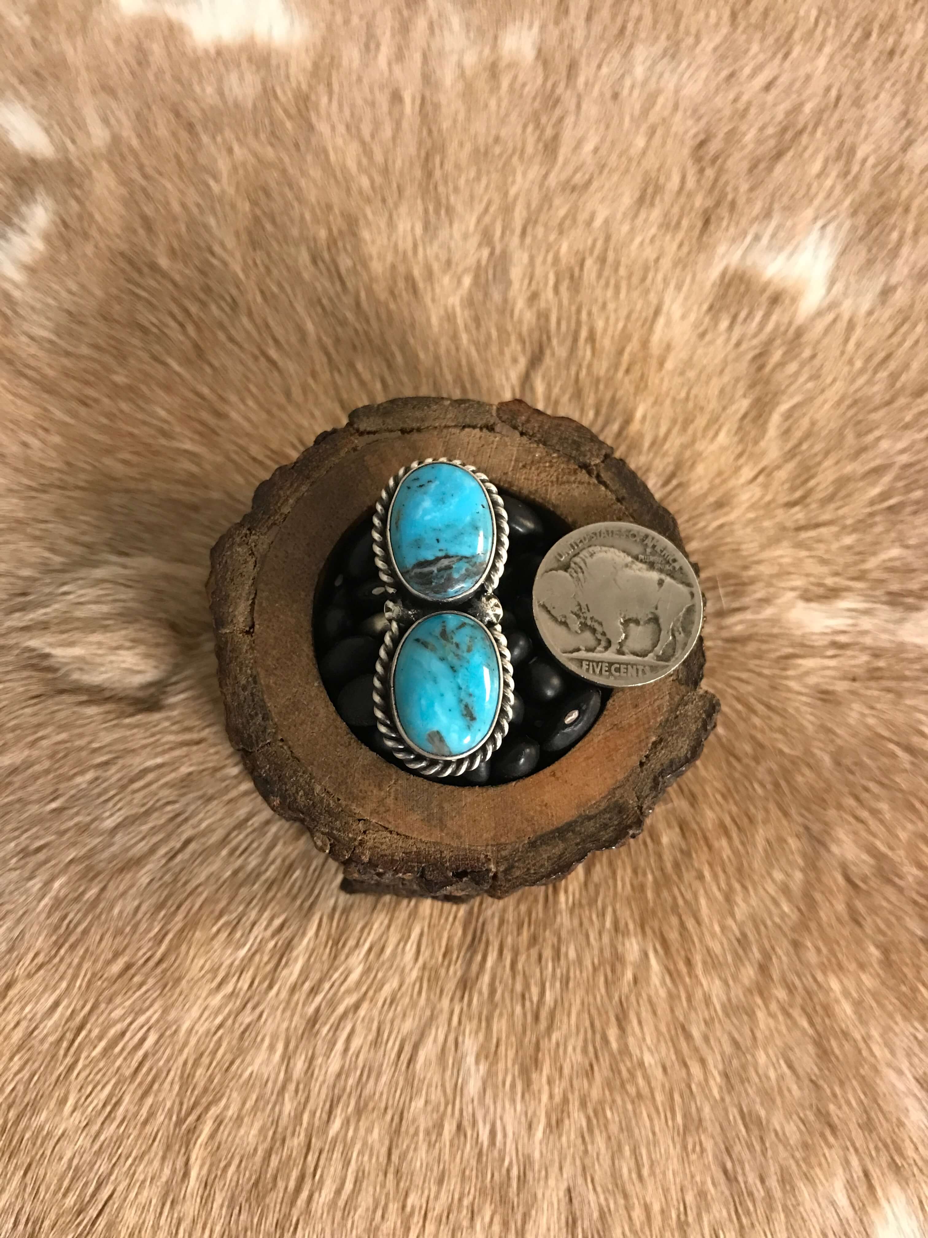 The Roanoke Adjustable Ring, 8-Rings-Calli Co., Turquoise and Silver Jewelry, Native American Handmade, Zuni Tribe, Navajo Tribe, Brock Texas