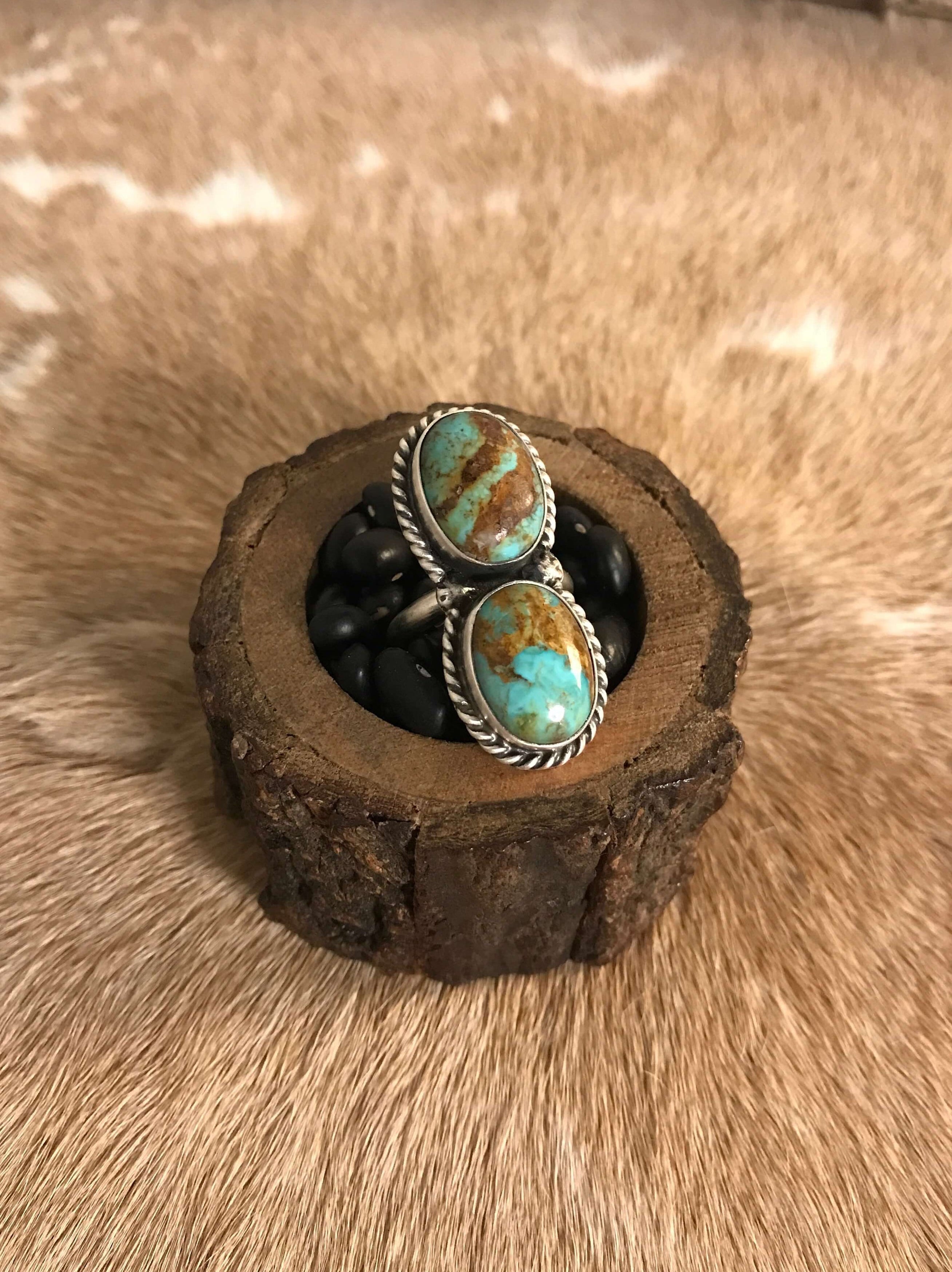 The Roanoke Adjustable Ring, 9-Rings-Calli Co., Turquoise and Silver Jewelry, Native American Handmade, Zuni Tribe, Navajo Tribe, Brock Texas