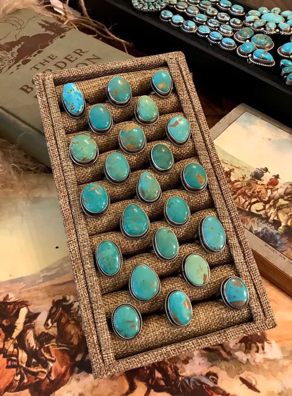 The Rockport Turquoise Rings-Rings-Calli Co., Turquoise and Silver Jewelry, Native American Handmade, Zuni Tribe, Navajo Tribe, Brock Texas