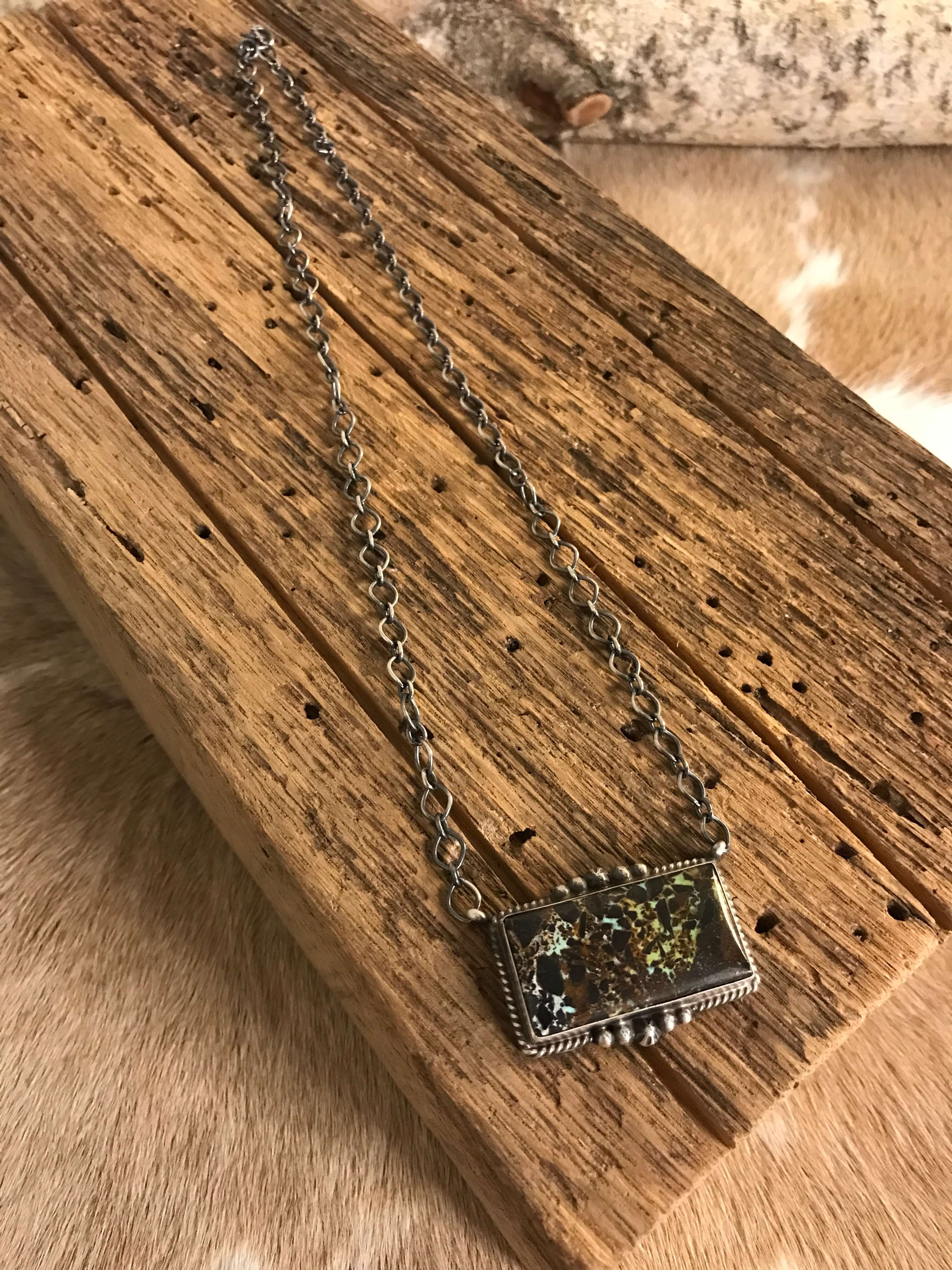 The Vista Black Jack Necklace, 1-Necklaces-Calli Co., Turquoise and Silver Jewelry, Native American Handmade, Zuni Tribe, Navajo Tribe, Brock Texas