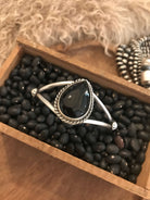 The Briggs Black Onyx Cuff-Bracelets & Cuffs-Calli Co., Turquoise and Silver Jewelry, Native American Handmade, Zuni Tribe, Navajo Tribe, Brock Texas