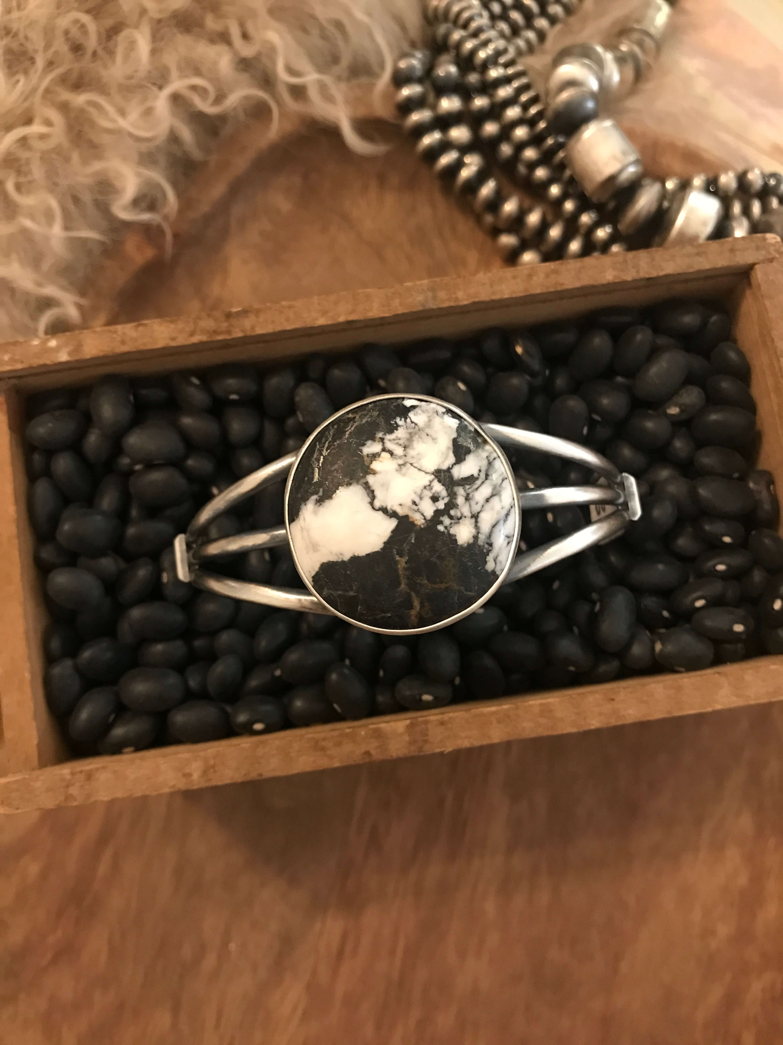 The Amado White Buffalo Cuff, 2 – Calli Co. Silver