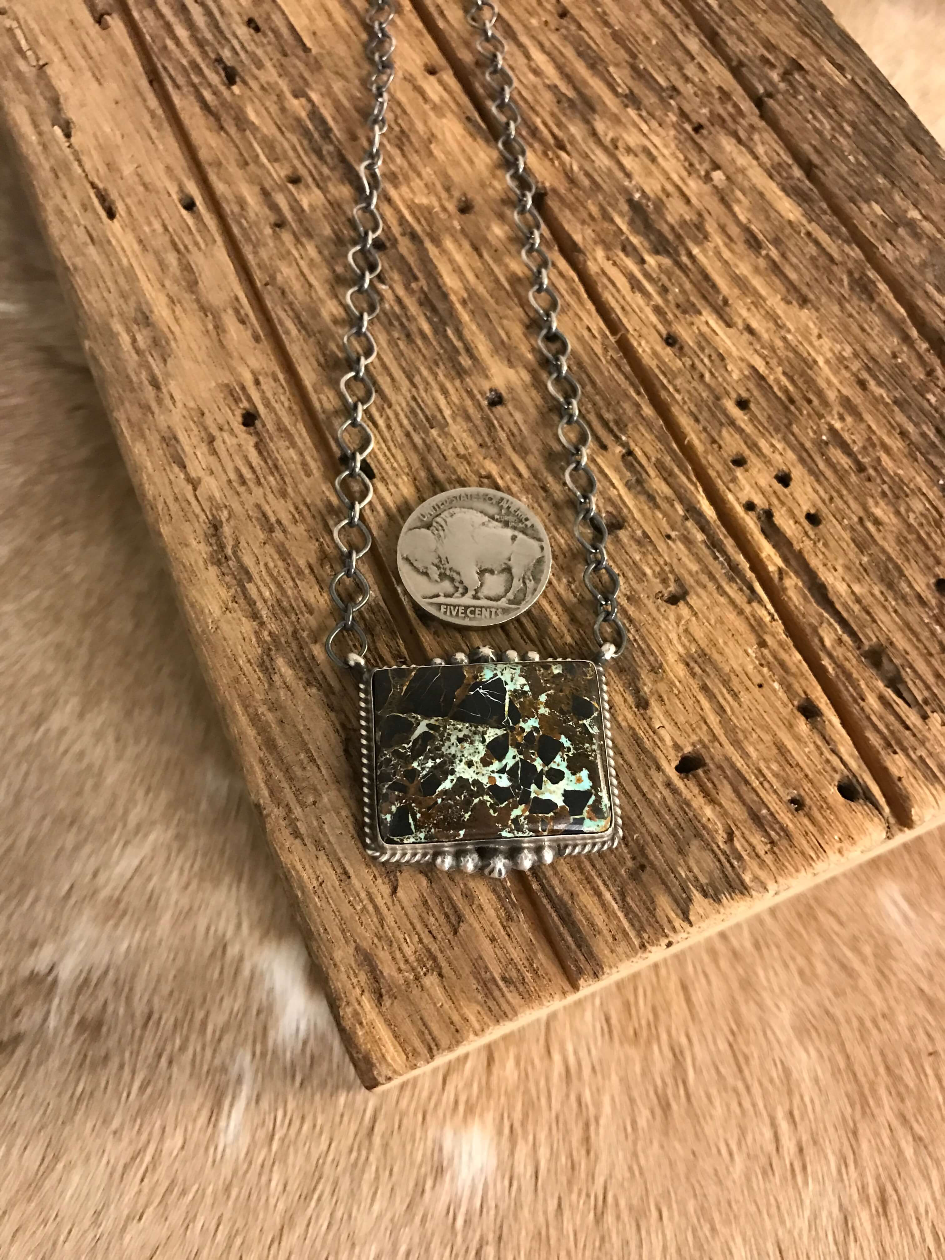 The Vista Black Jack Necklace, 4-Necklaces-Calli Co., Turquoise and Silver Jewelry, Native American Handmade, Zuni Tribe, Navajo Tribe, Brock Texas