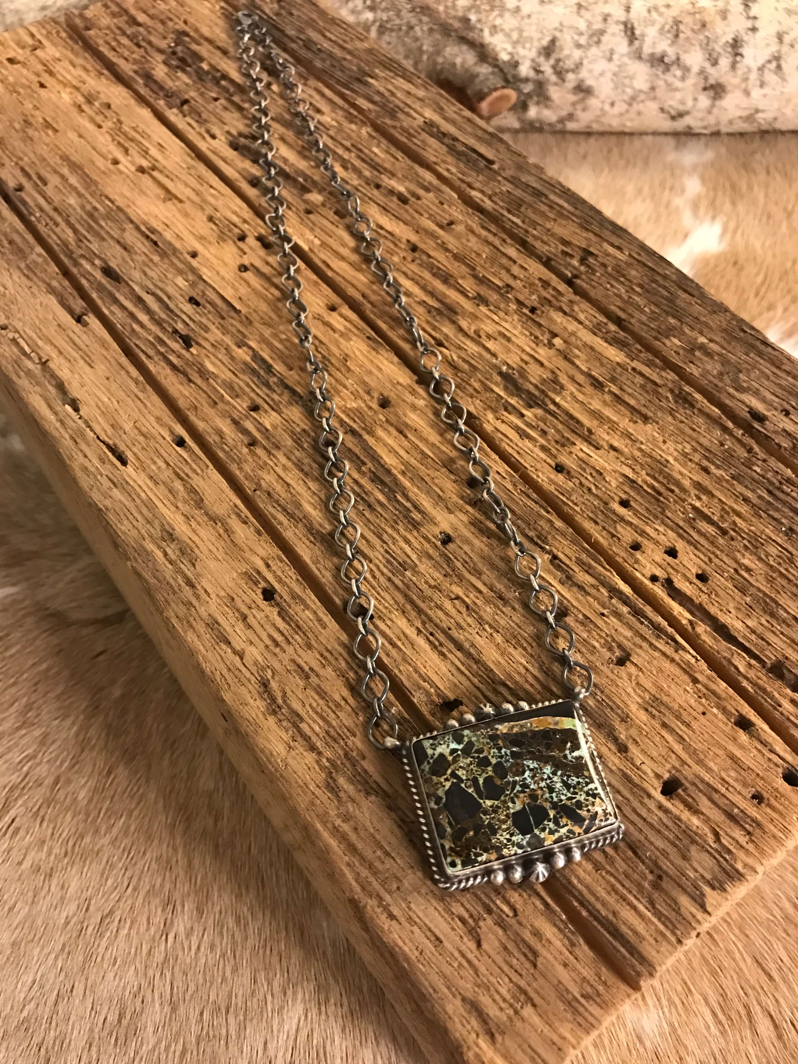 The Vista Black Jack Necklace, 5-Necklaces-Calli Co., Turquoise and Silver Jewelry, Native American Handmade, Zuni Tribe, Navajo Tribe, Brock Texas