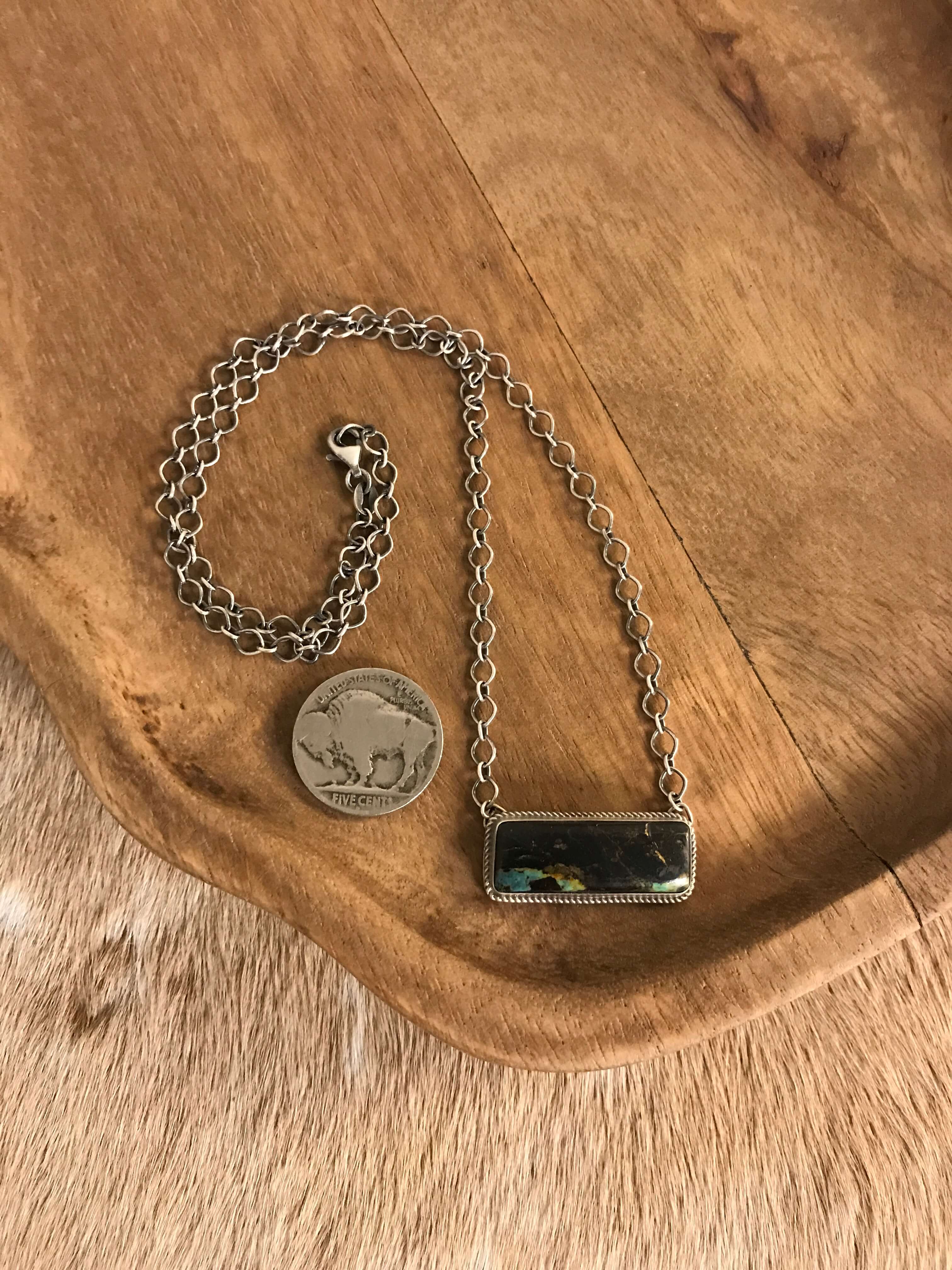 The Calvert Black Jack Necklace, 1-Necklaces-Calli Co., Turquoise and Silver Jewelry, Native American Handmade, Zuni Tribe, Navajo Tribe, Brock Texas