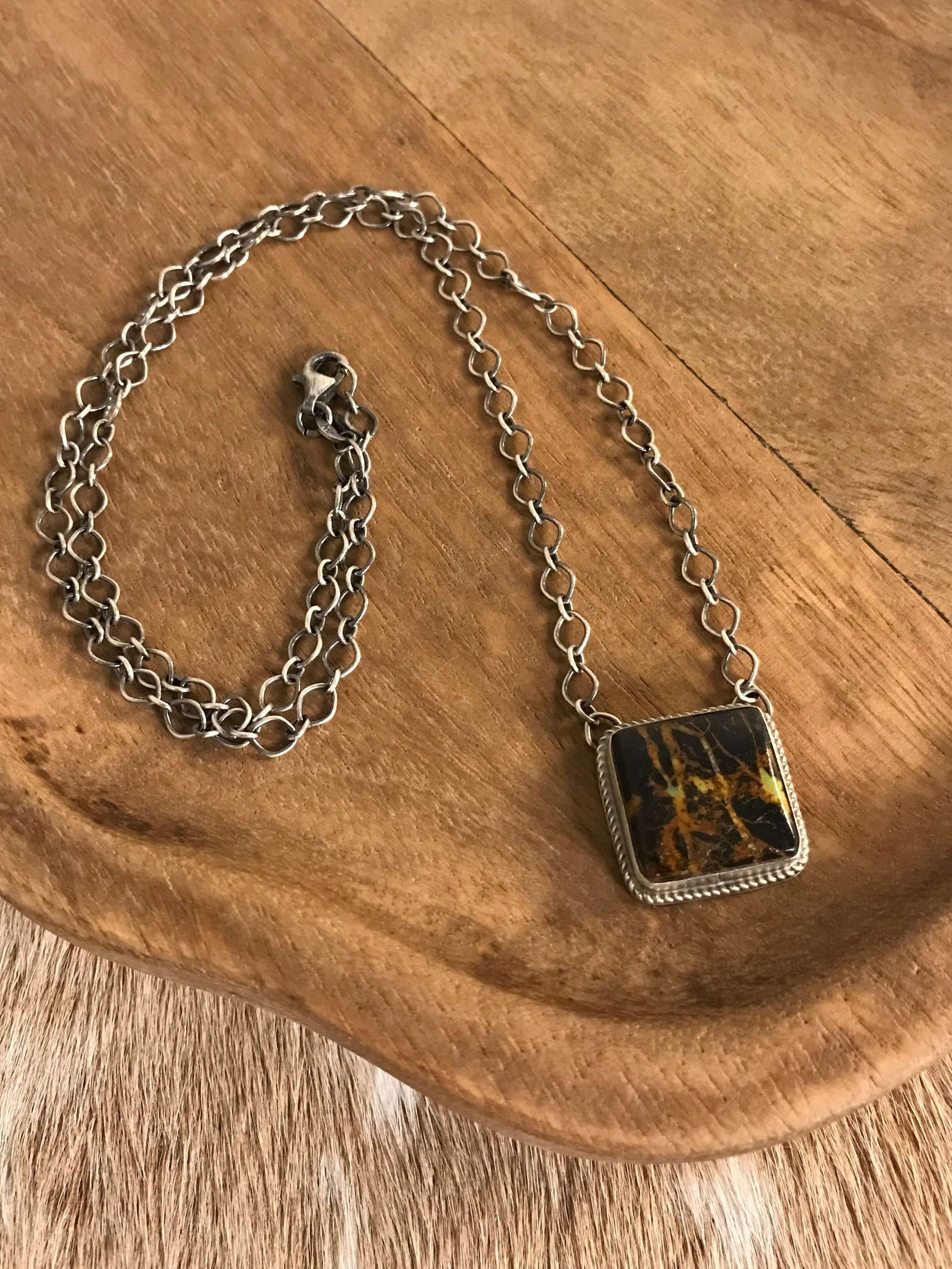 The Calvert Black Jack Necklace, 2-Necklaces-Calli Co., Turquoise and Silver Jewelry, Native American Handmade, Zuni Tribe, Navajo Tribe, Brock Texas