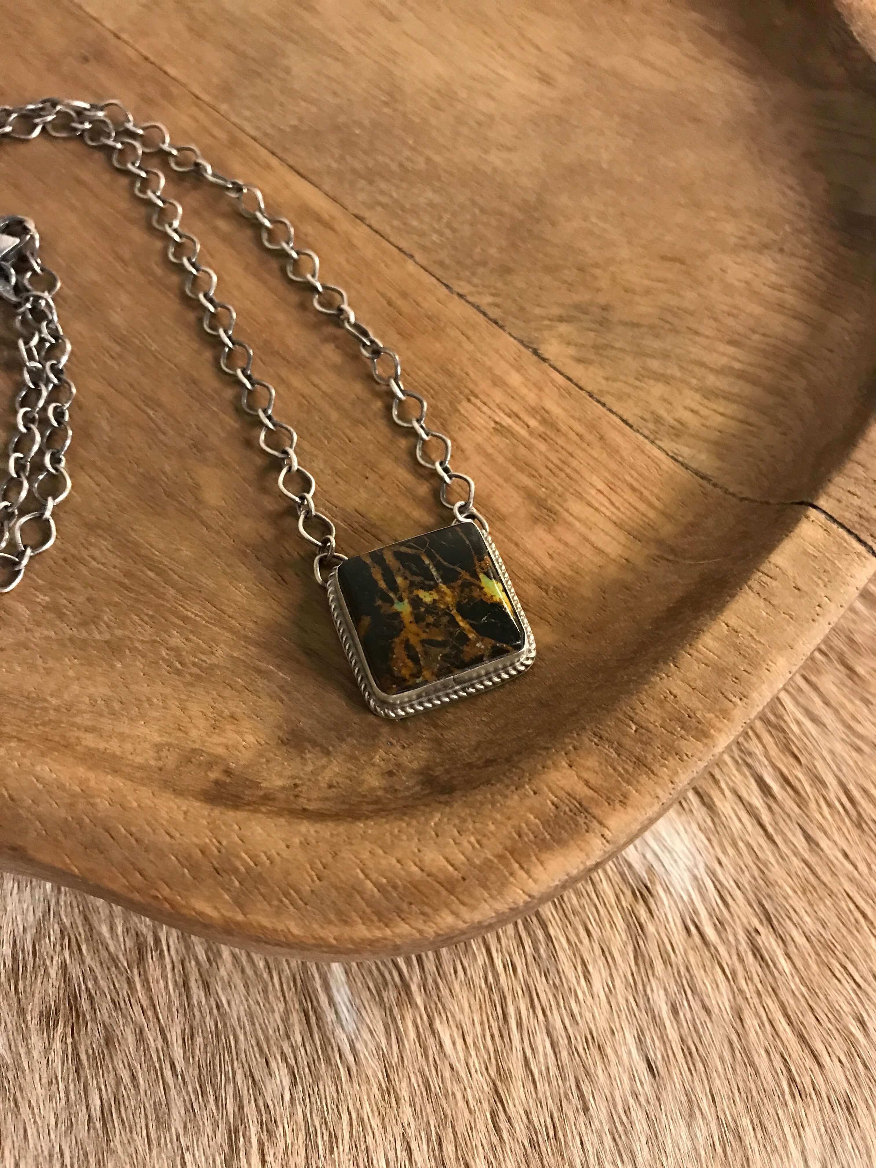 The Calvert Black Jack Necklace, 2-Necklaces-Calli Co., Turquoise and Silver Jewelry, Native American Handmade, Zuni Tribe, Navajo Tribe, Brock Texas