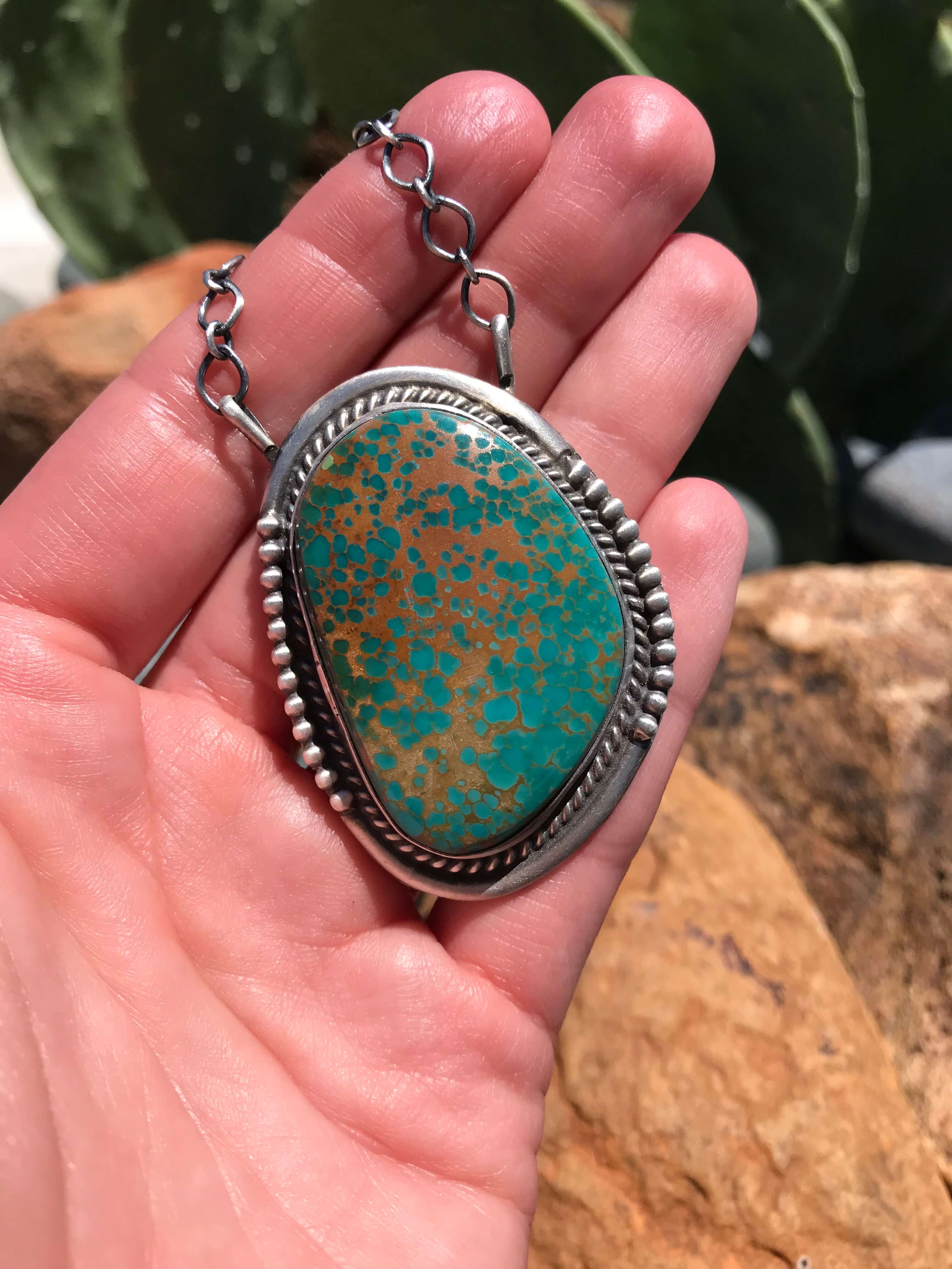 The Shipley Necklace-Necklaces-Calli Co., Turquoise and Silver Jewelry, Native American Handmade, Zuni Tribe, Navajo Tribe, Brock Texas