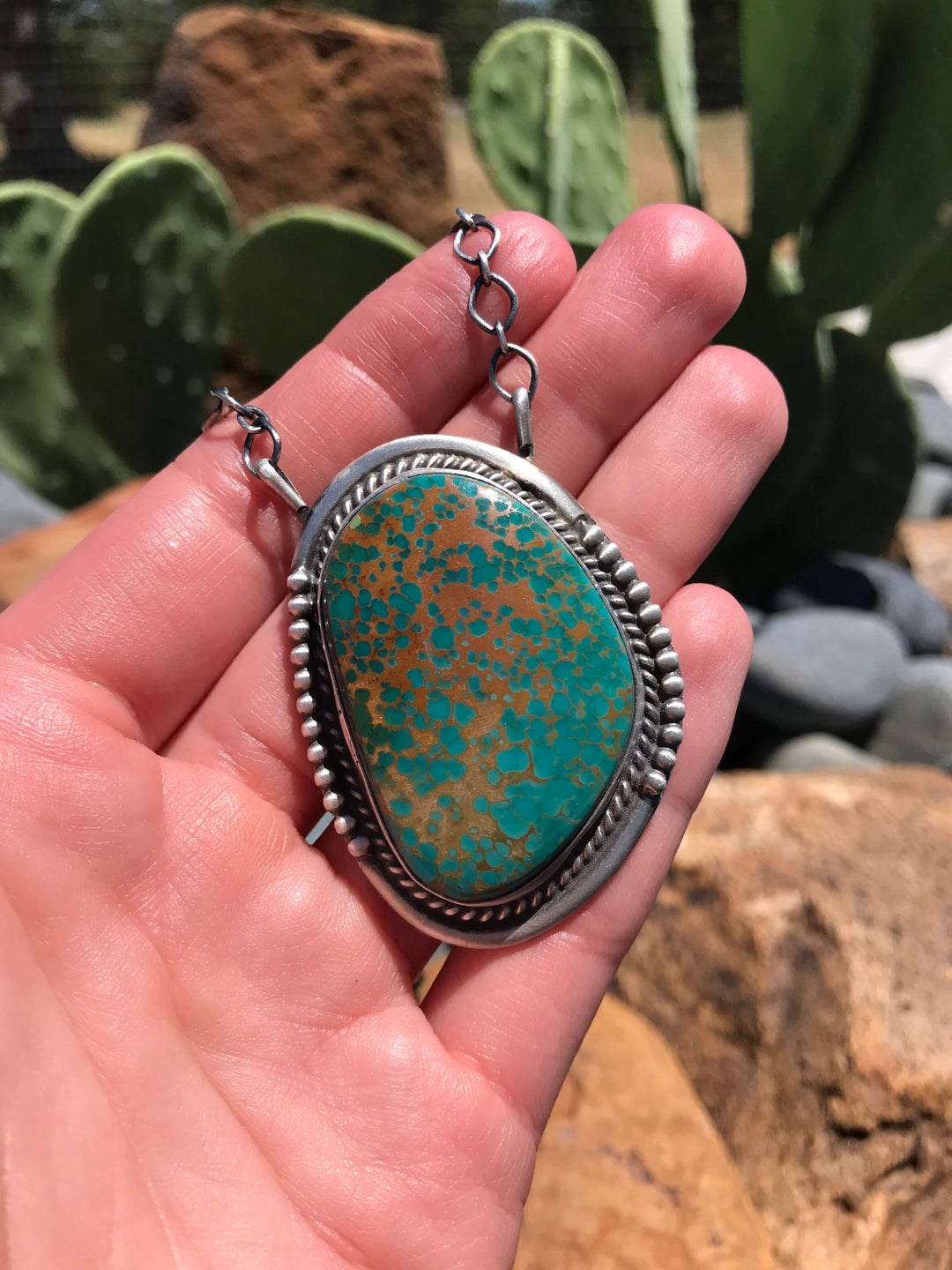 The Shipley Necklace-Necklaces-Calli Co., Turquoise and Silver Jewelry, Native American Handmade, Zuni Tribe, Navajo Tribe, Brock Texas