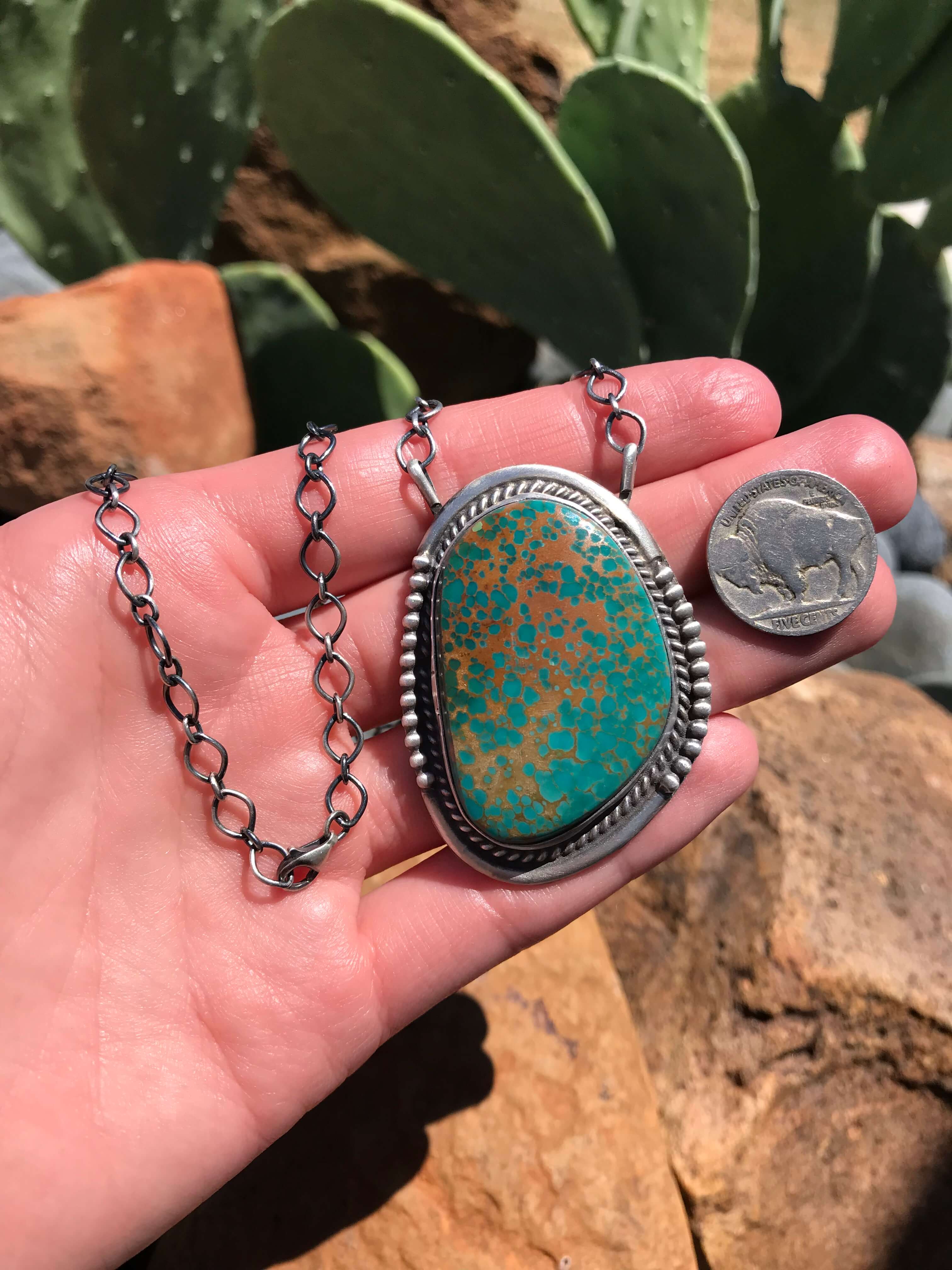 The Shipley Necklace-Necklaces-Calli Co., Turquoise and Silver Jewelry, Native American Handmade, Zuni Tribe, Navajo Tribe, Brock Texas