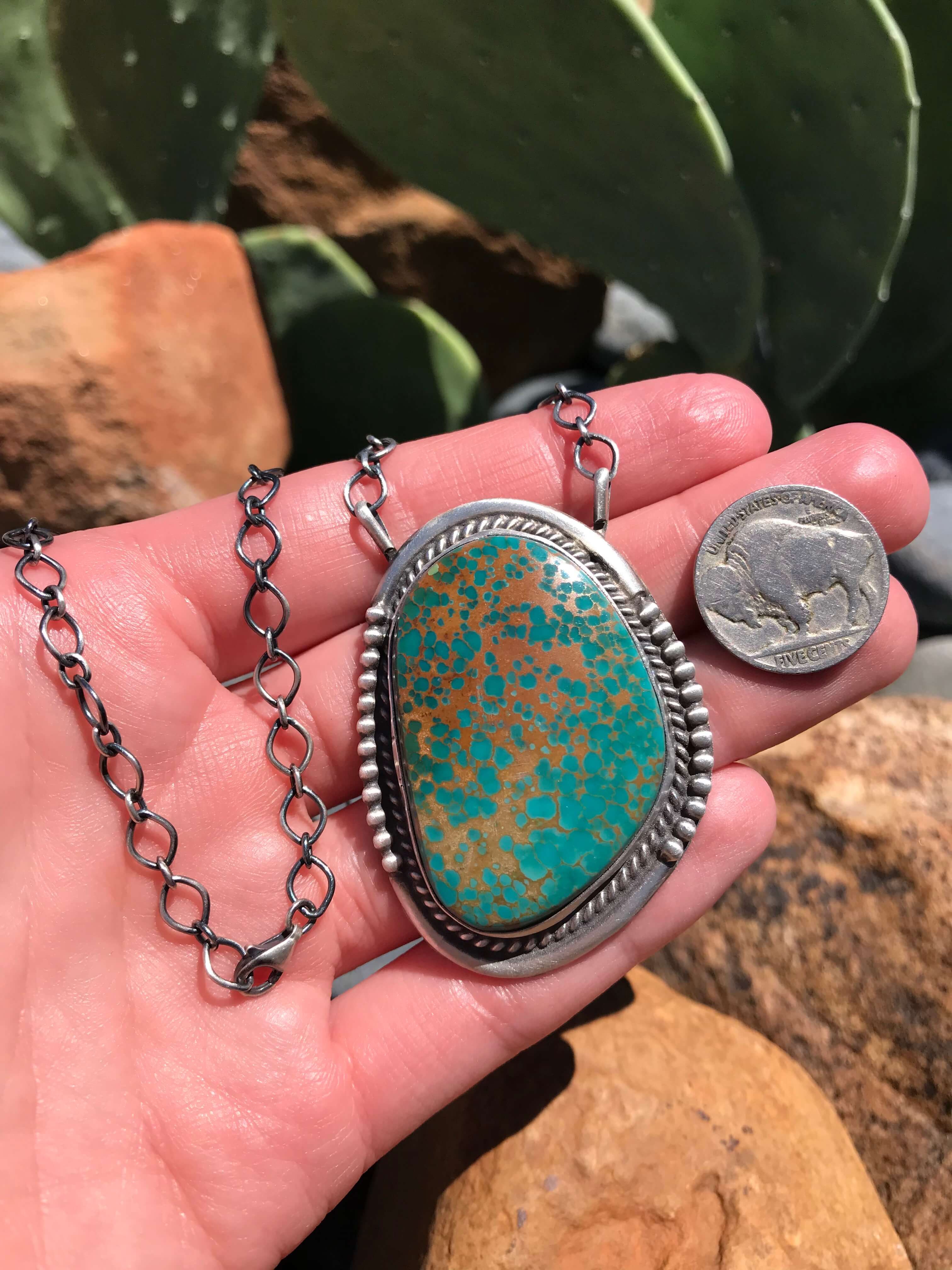 The Shipley Necklace-Necklaces-Calli Co., Turquoise and Silver Jewelry, Native American Handmade, Zuni Tribe, Navajo Tribe, Brock Texas