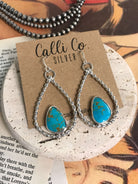 The Keystone Hoop Earrings, 3-Earrings-Calli Co., Turquoise and Silver Jewelry, Native American Handmade, Zuni Tribe, Navajo Tribe, Brock Texas