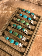 The Laurent Triple Stone Cuffs-Bracelets & Cuffs-Calli Co., Turquoise and Silver Jewelry, Native American Handmade, Zuni Tribe, Navajo Tribe, Brock Texas