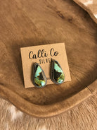 The Black Jack Studs, 16-Earrings-Calli Co., Turquoise and Silver Jewelry, Native American Handmade, Zuni Tribe, Navajo Tribe, Brock Texas