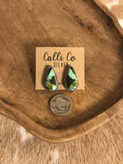 The Black Jack Studs, 16-Earrings-Calli Co., Turquoise and Silver Jewelry, Native American Handmade, Zuni Tribe, Navajo Tribe, Brock Texas