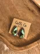 The Black Jack Studs, 16-Earrings-Calli Co., Turquoise and Silver Jewelry, Native American Handmade, Zuni Tribe, Navajo Tribe, Brock Texas
