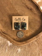 The Black Jack Studs, 18 xx-Earrings-Calli Co., Turquoise and Silver Jewelry, Native American Handmade, Zuni Tribe, Navajo Tribe, Brock Texas