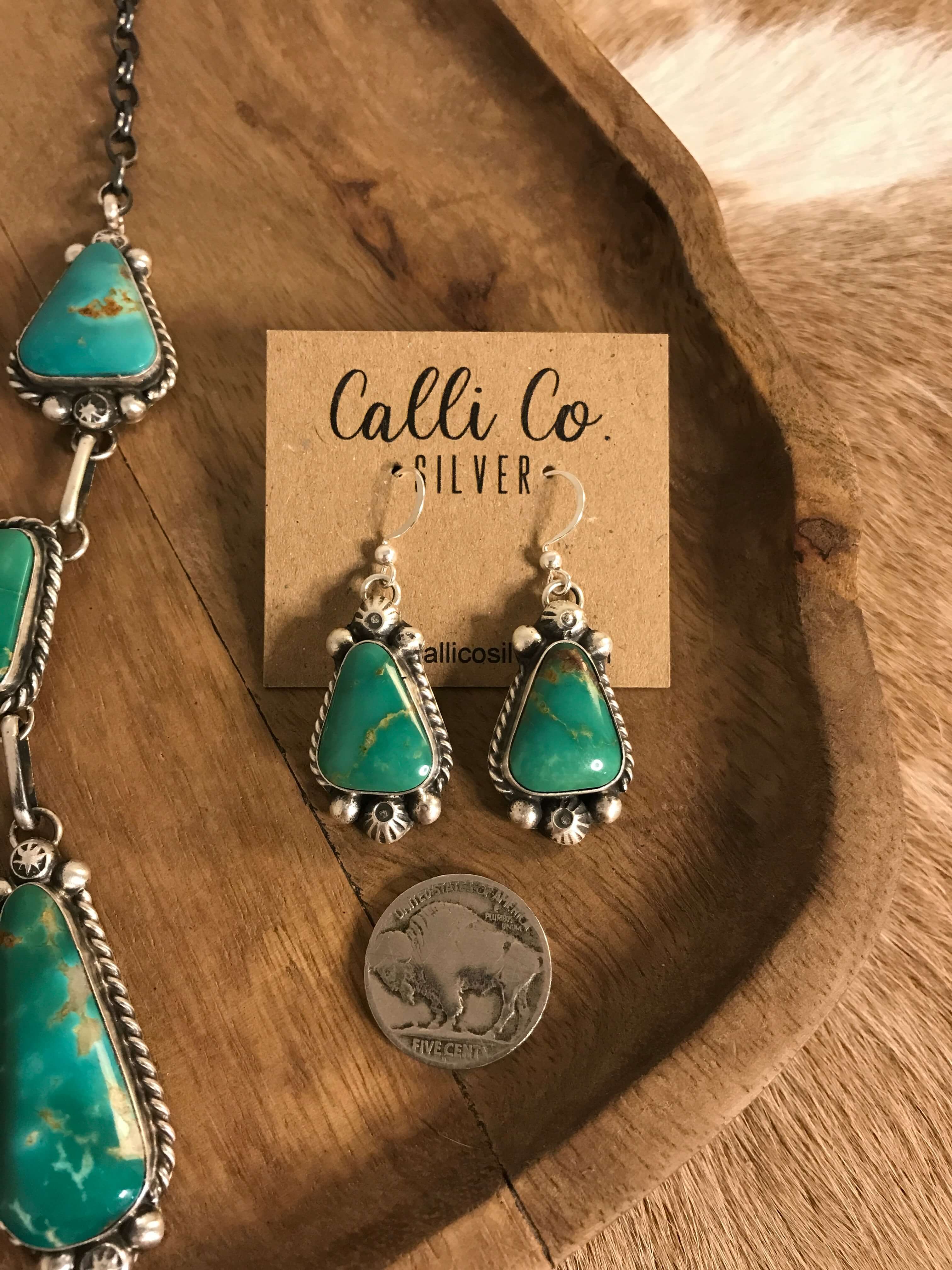 The Copeland Lariat Necklace Set, 6-Necklaces-Calli Co., Turquoise and Silver Jewelry, Native American Handmade, Zuni Tribe, Navajo Tribe, Brock Texas
