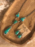 The Copeland Lariat Necklace Set, 6-Necklaces-Calli Co., Turquoise and Silver Jewelry, Native American Handmade, Zuni Tribe, Navajo Tribe, Brock Texas