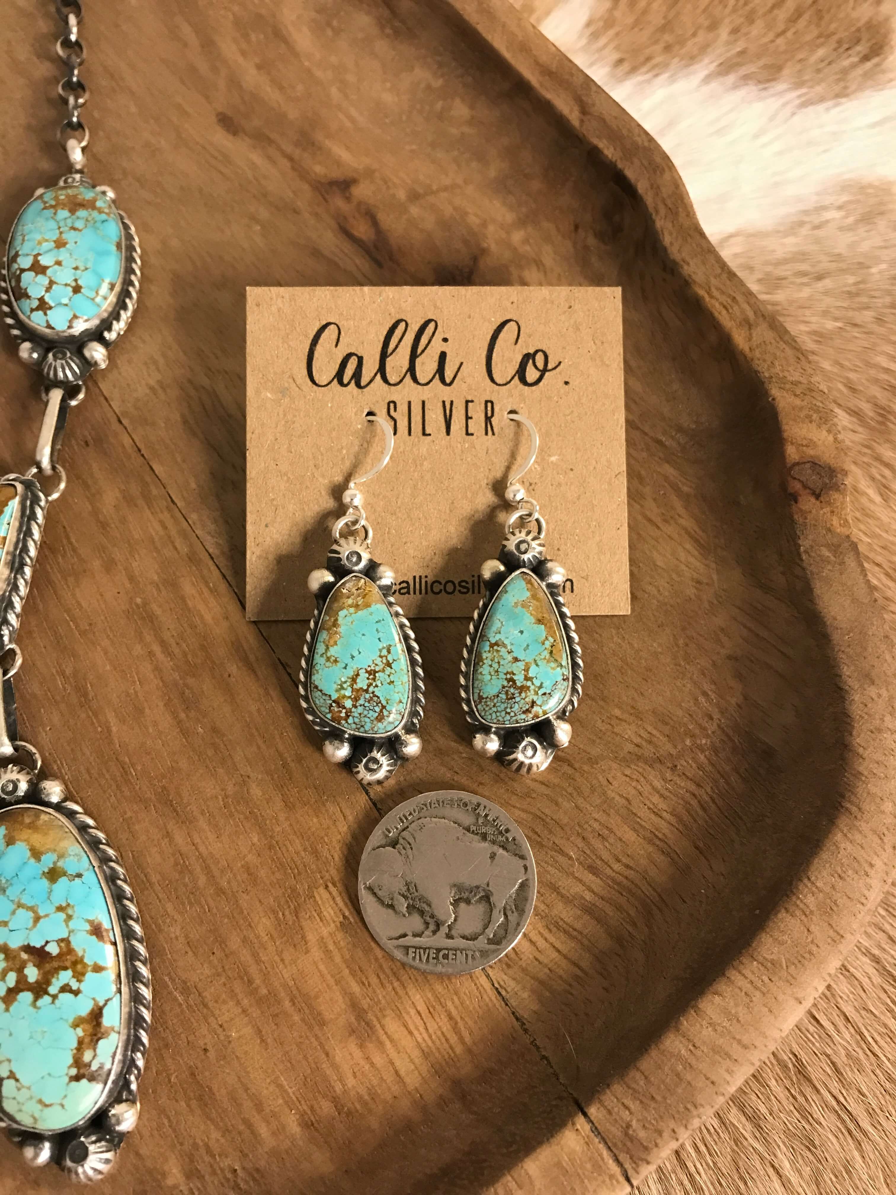 The Copeland Lariat Necklace Set, 7-Necklaces-Calli Co., Turquoise and Silver Jewelry, Native American Handmade, Zuni Tribe, Navajo Tribe, Brock Texas