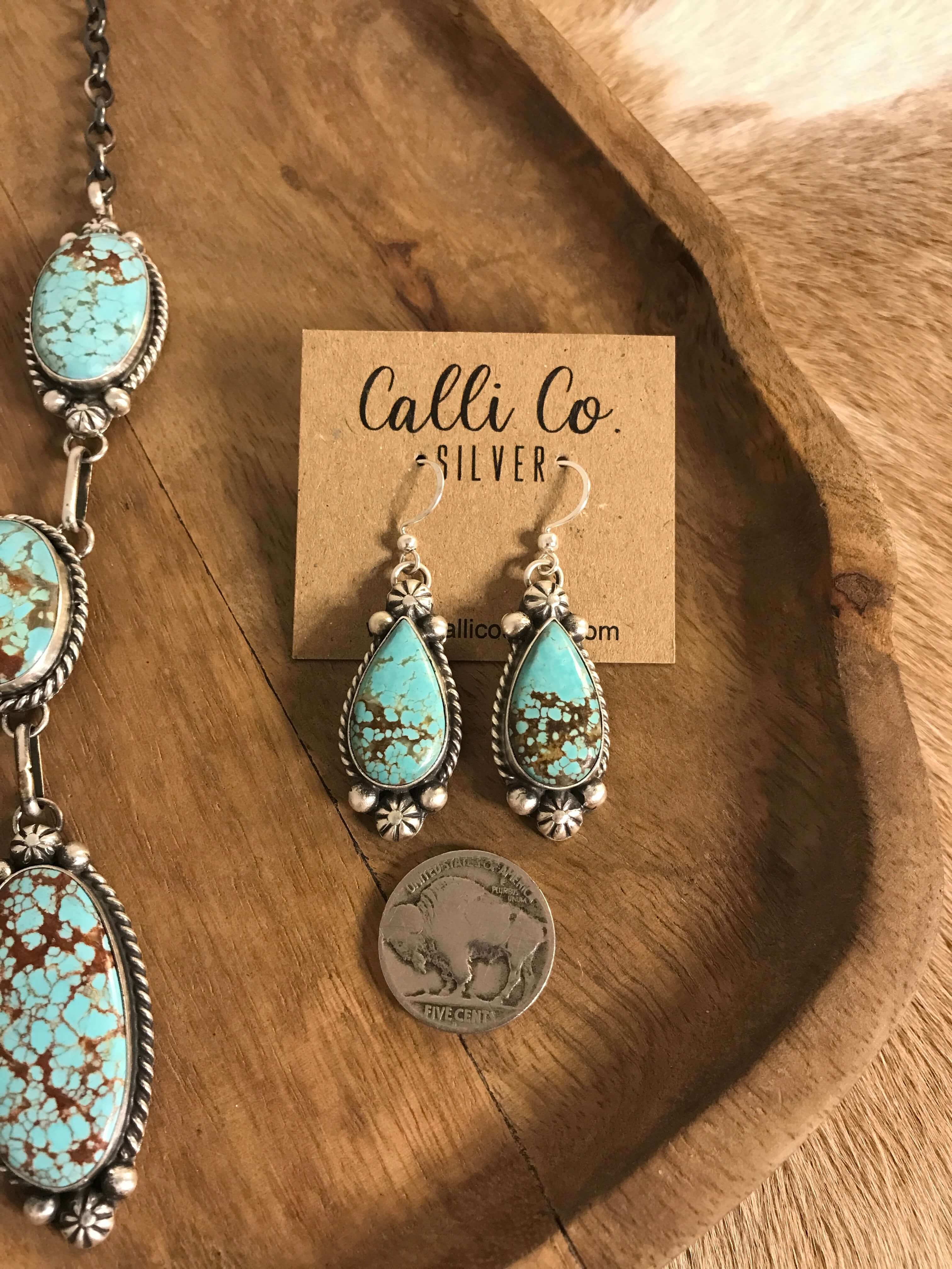 The Copeland Lariat Necklace Set, 11-Necklaces-Calli Co., Turquoise and Silver Jewelry, Native American Handmade, Zuni Tribe, Navajo Tribe, Brock Texas