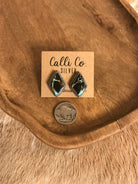 The Black Jack Studs, 15-Earrings-Calli Co., Turquoise and Silver Jewelry, Native American Handmade, Zuni Tribe, Navajo Tribe, Brock Texas
