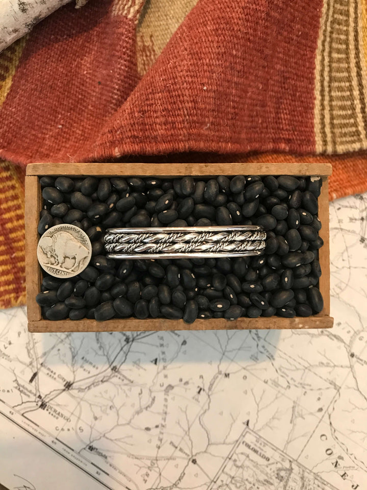 The Peyton Cuff-Bracelets & Cuffs-Calli Co., Turquoise and Silver Jewelry, Native American Handmade, Zuni Tribe, Navajo Tribe, Brock Texas