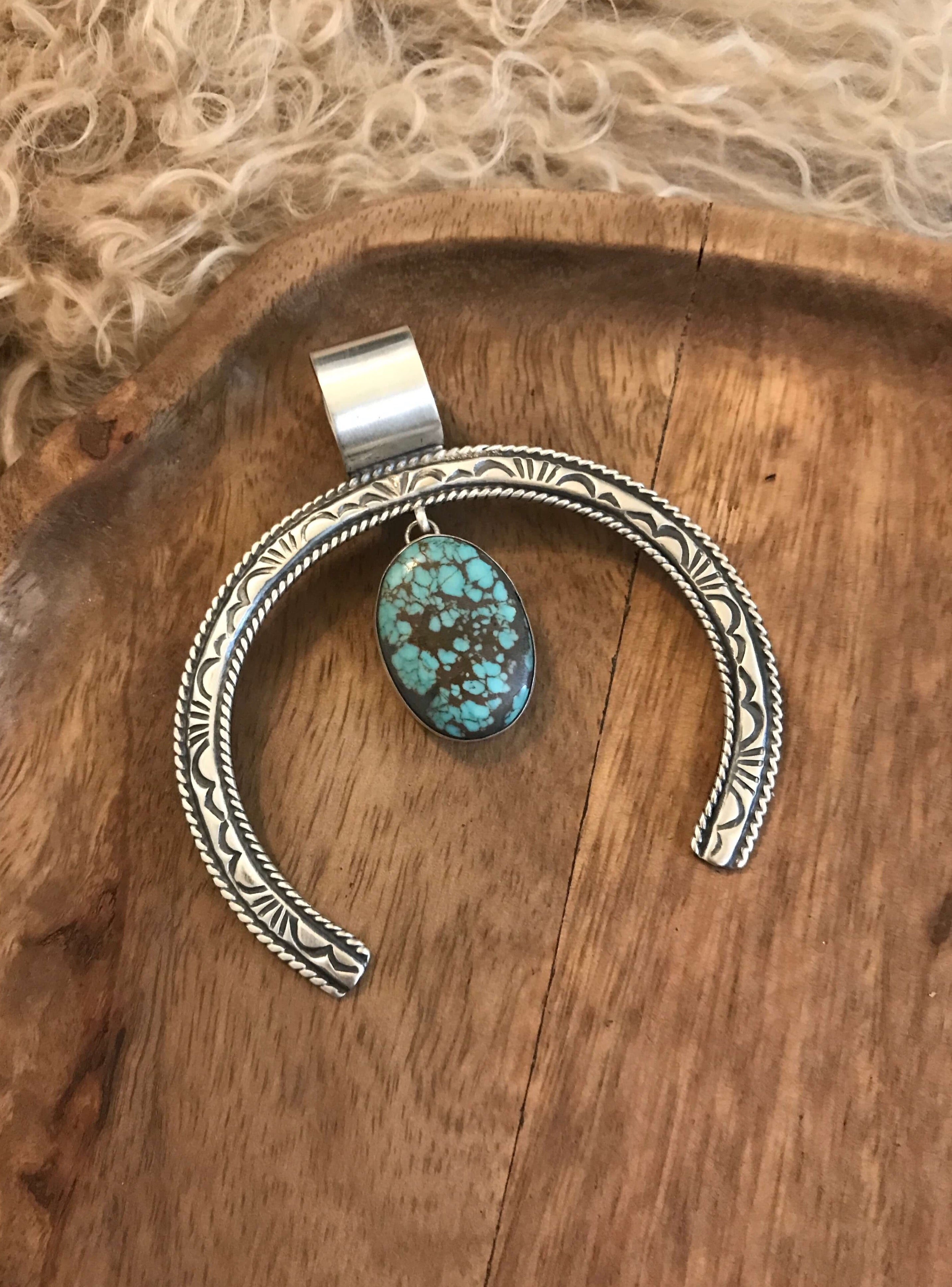 The Naja Pendant, 8-Pendants-Calli Co., Turquoise and Silver Jewelry, Native American Handmade, Zuni Tribe, Navajo Tribe, Brock Texas