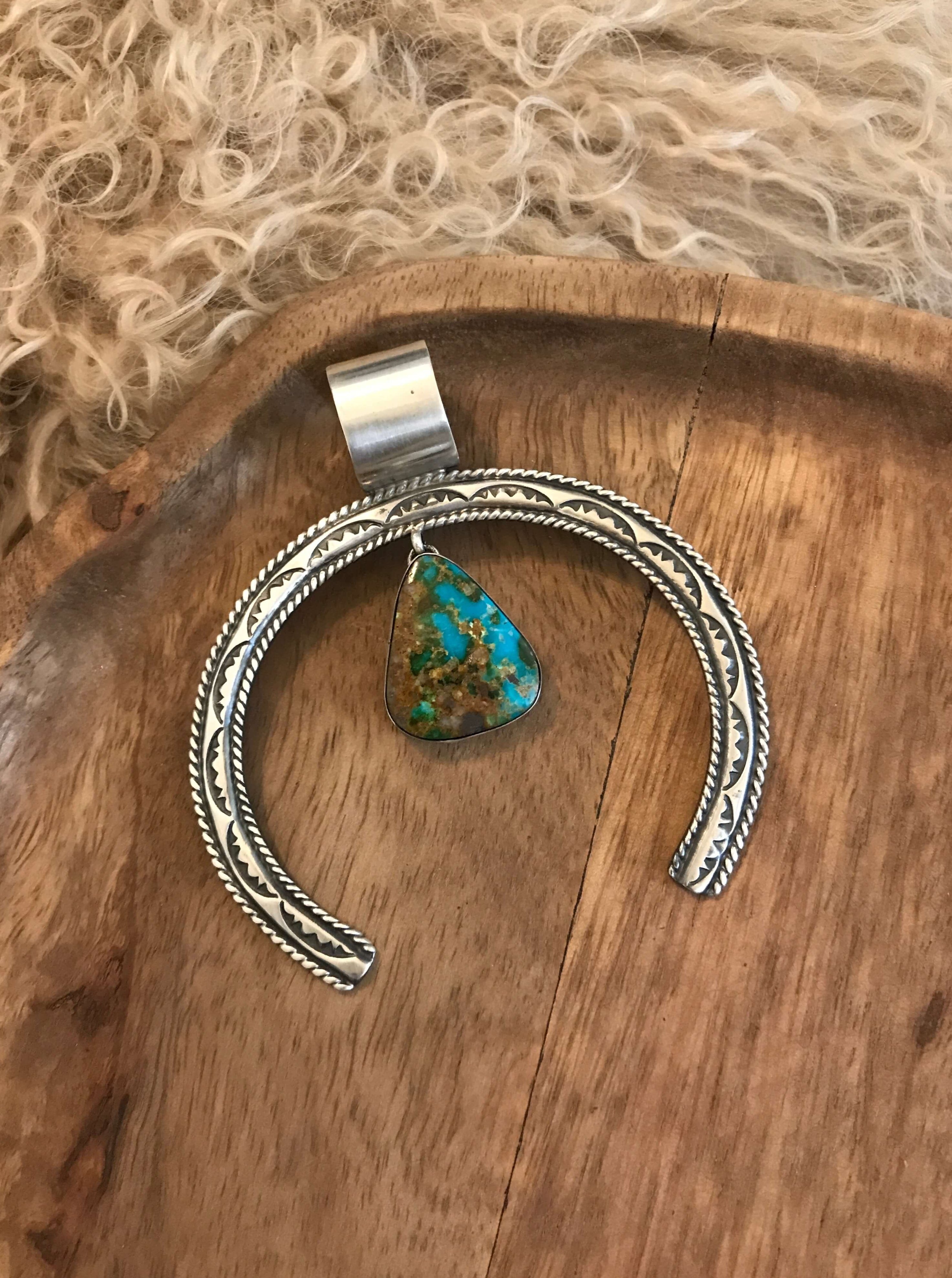 The Naja Pendant, 9-Pendants-Calli Co., Turquoise and Silver Jewelry, Native American Handmade, Zuni Tribe, Navajo Tribe, Brock Texas