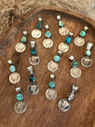 The Mercury Dime Pendants-Pendants-Calli Co., Turquoise and Silver Jewelry, Native American Handmade, Zuni Tribe, Navajo Tribe, Brock Texas