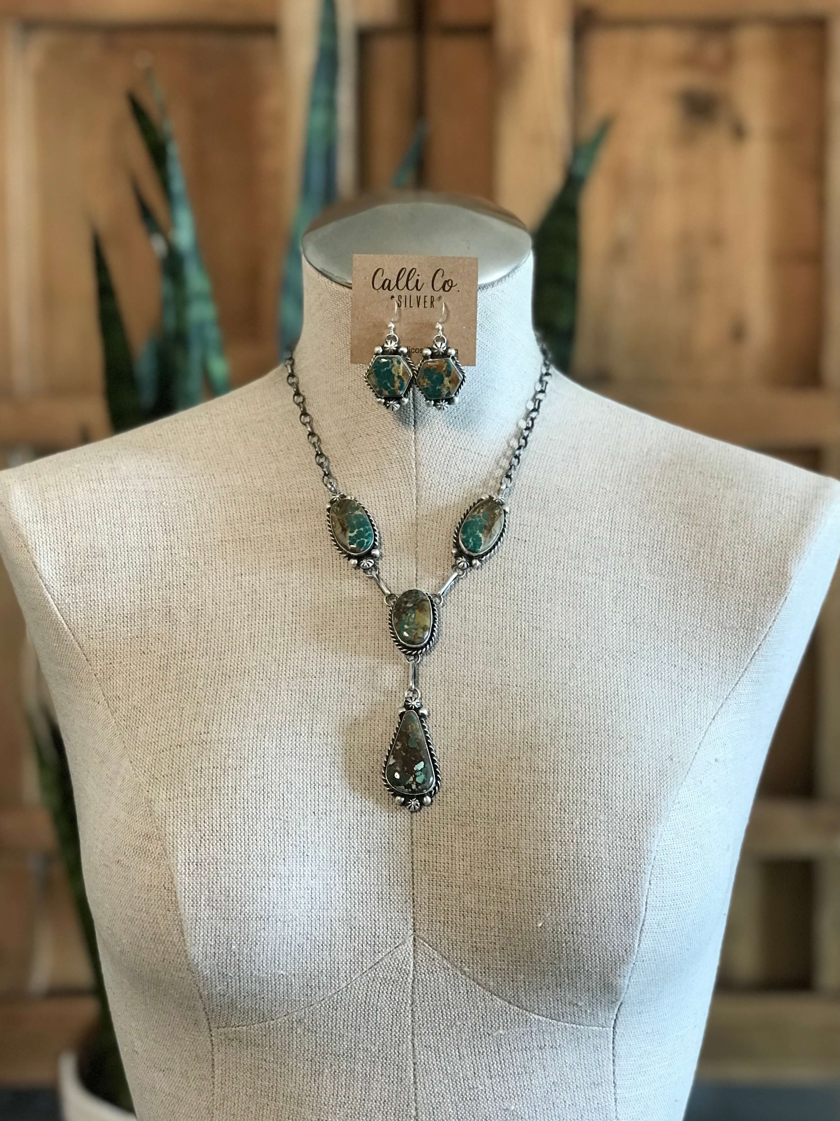 The Copeland Lariat Necklace Set, 10-Necklaces-Calli Co., Turquoise and Silver Jewelry, Native American Handmade, Zuni Tribe, Navajo Tribe, Brock Texas