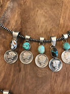 The Mercury Dime Pendants-Pendants-Calli Co., Turquoise and Silver Jewelry, Native American Handmade, Zuni Tribe, Navajo Tribe, Brock Texas