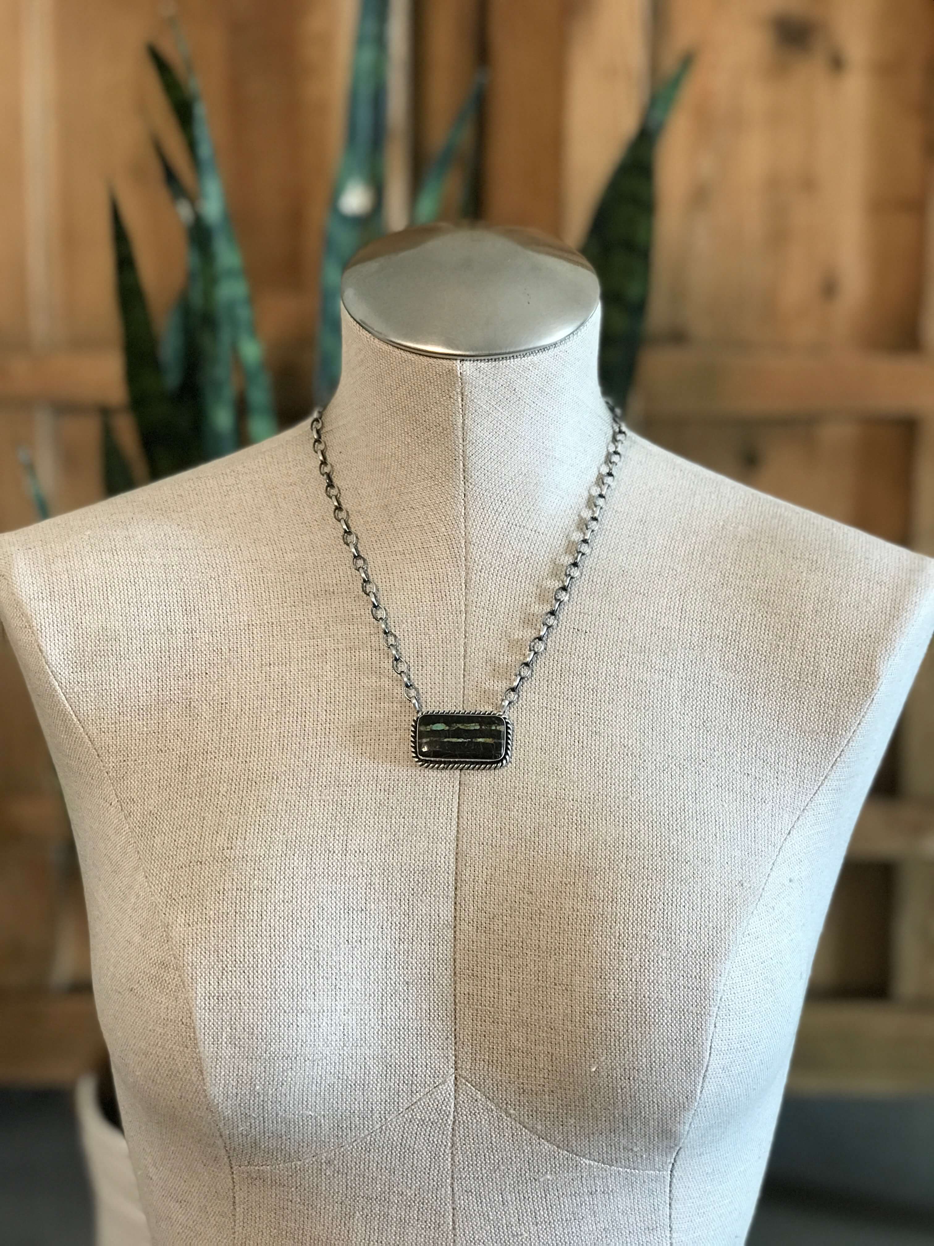 The Glenrio Black Jack Necklace, 3-Necklaces-Calli Co., Turquoise and Silver Jewelry, Native American Handmade, Zuni Tribe, Navajo Tribe, Brock Texas