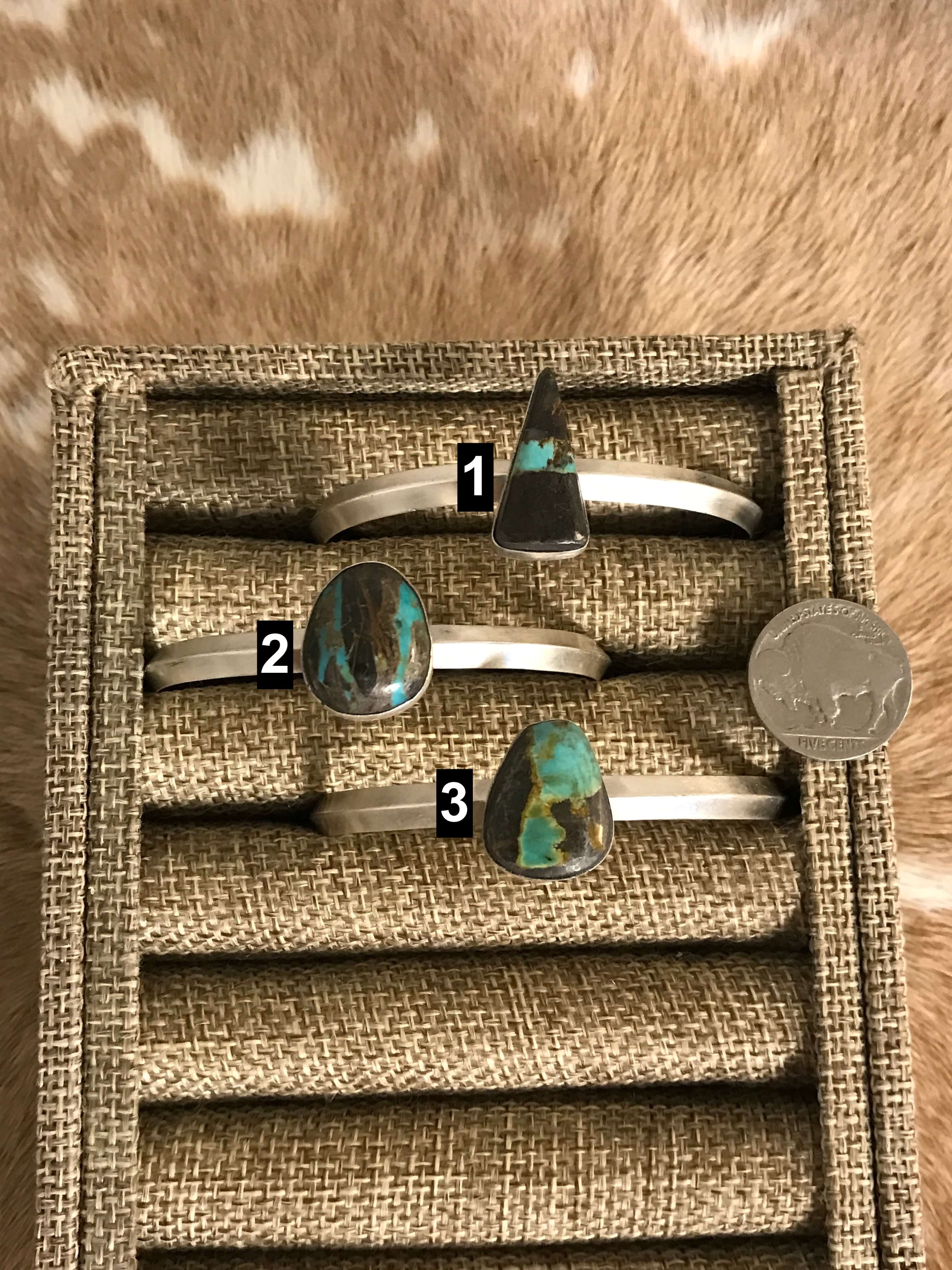 The Reno Black Jack Cuffs xx-Bracelets & Cuffs-Calli Co., Turquoise and Silver Jewelry, Native American Handmade, Zuni Tribe, Navajo Tribe, Brock Texas