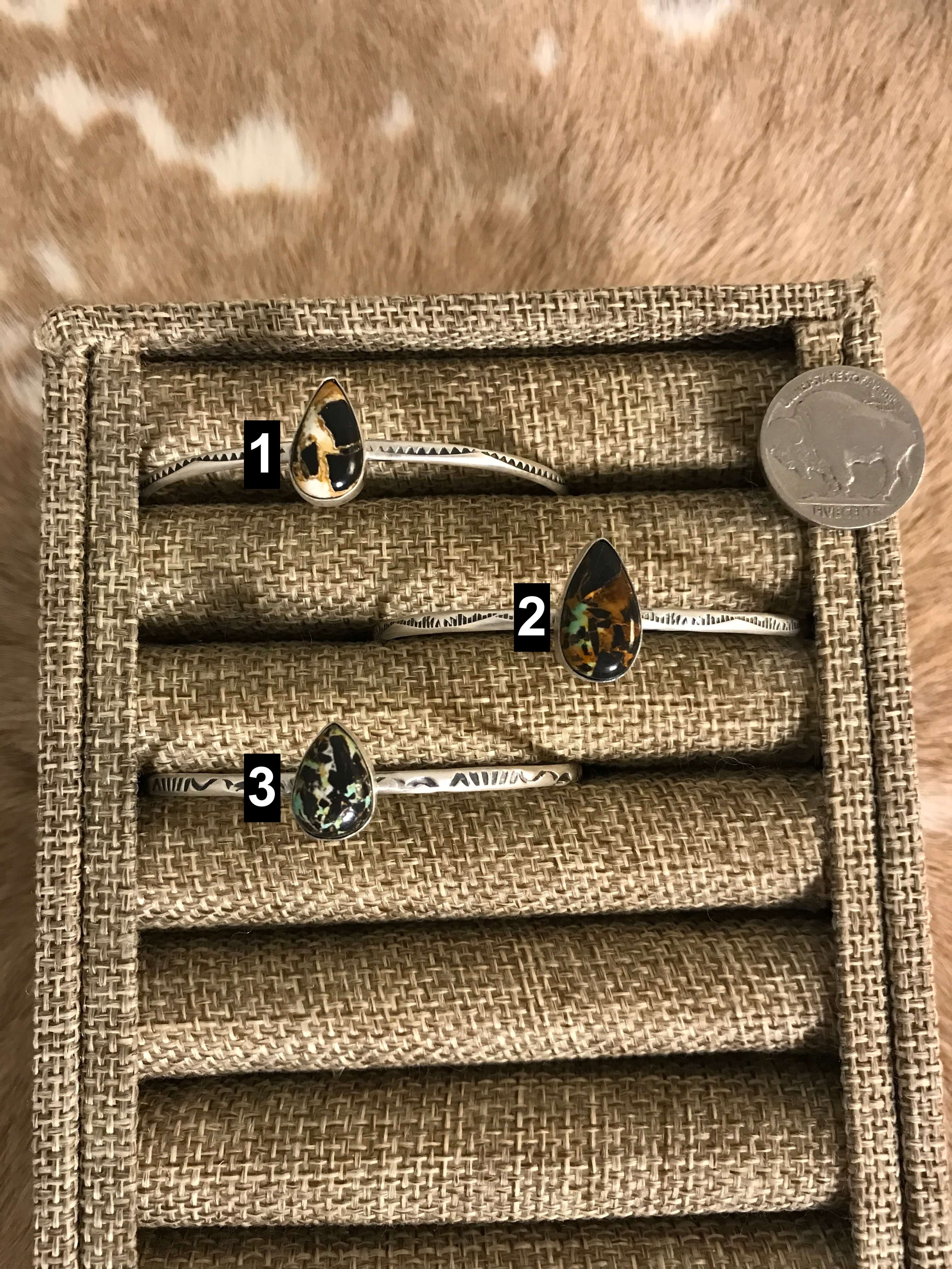 The Wilder Black Jack Cuffs-Bracelets & Cuffs-Calli Co., Turquoise and Silver Jewelry, Native American Handmade, Zuni Tribe, Navajo Tribe, Brock Texas