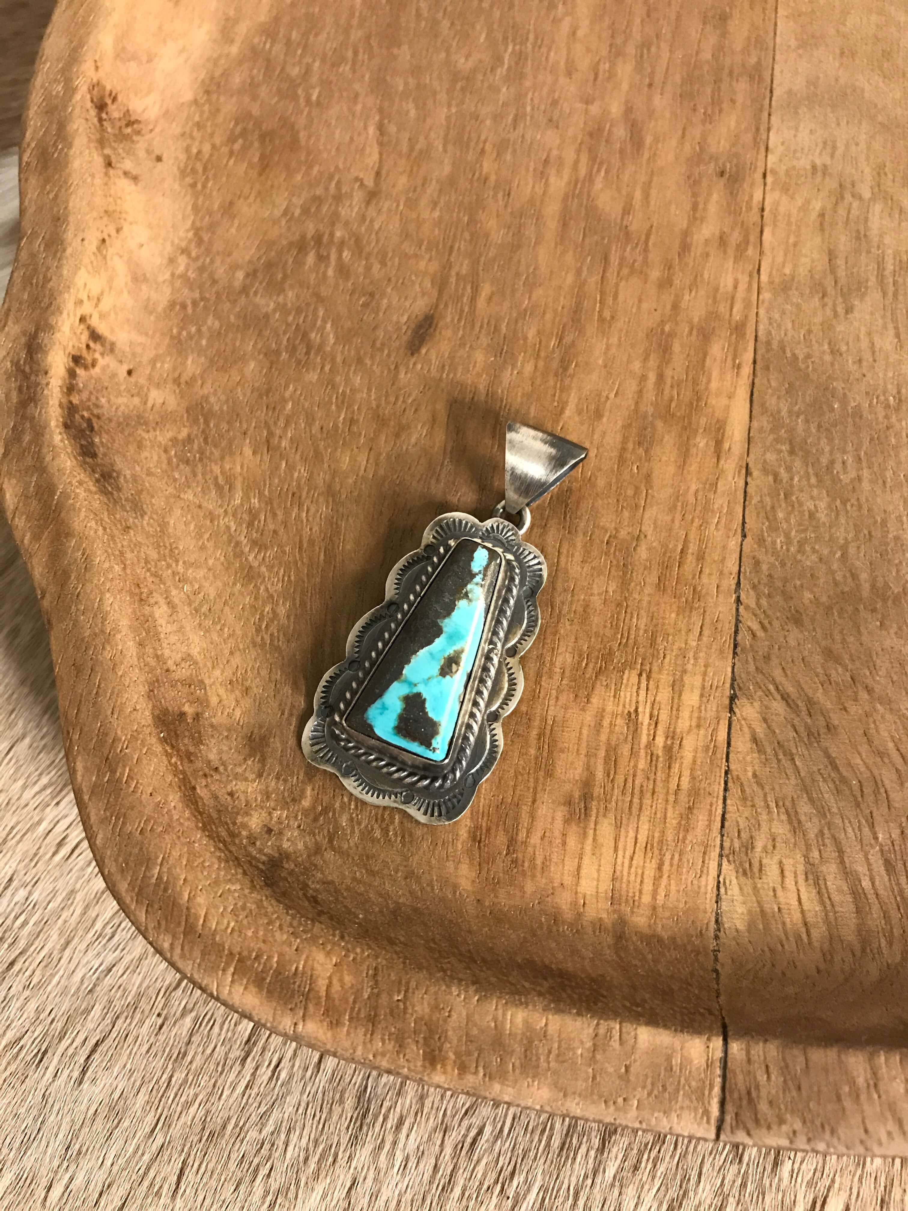 The Keams Black Jack Pendant-Pendants-Calli Co., Turquoise and Silver Jewelry, Native American Handmade, Zuni Tribe, Navajo Tribe, Brock Texas