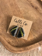 The Black Jack Studs, 22-Earrings-Calli Co., Turquoise and Silver Jewelry, Native American Handmade, Zuni Tribe, Navajo Tribe, Brock Texas