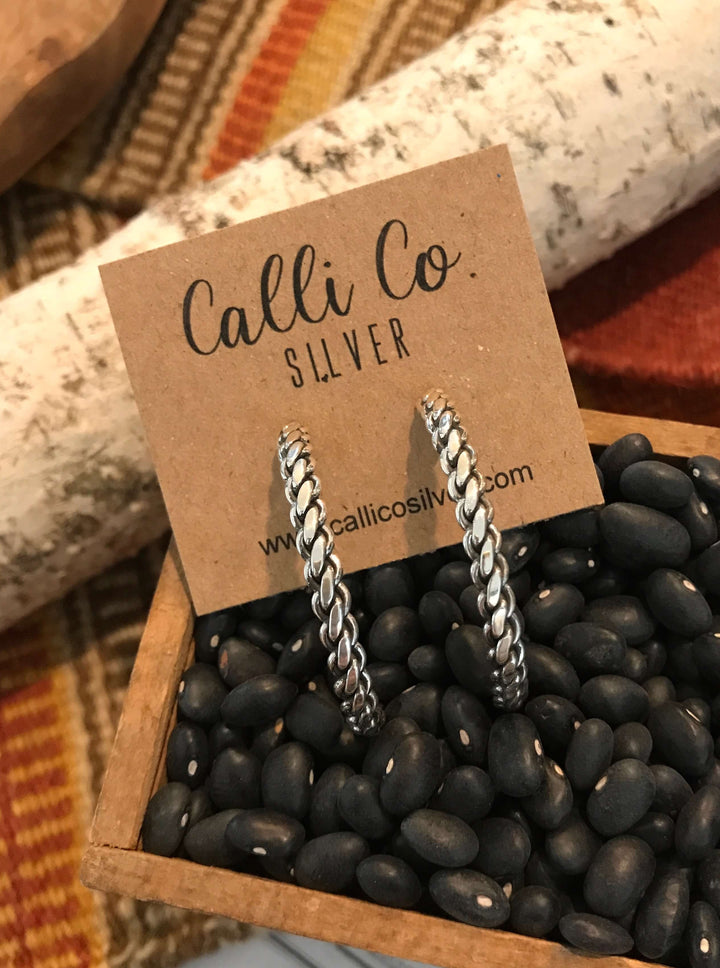 The Champlin Earrings-Earrings-Calli Co., Turquoise and Silver Jewelry, Native American Handmade, Zuni Tribe, Navajo Tribe, Brock Texas