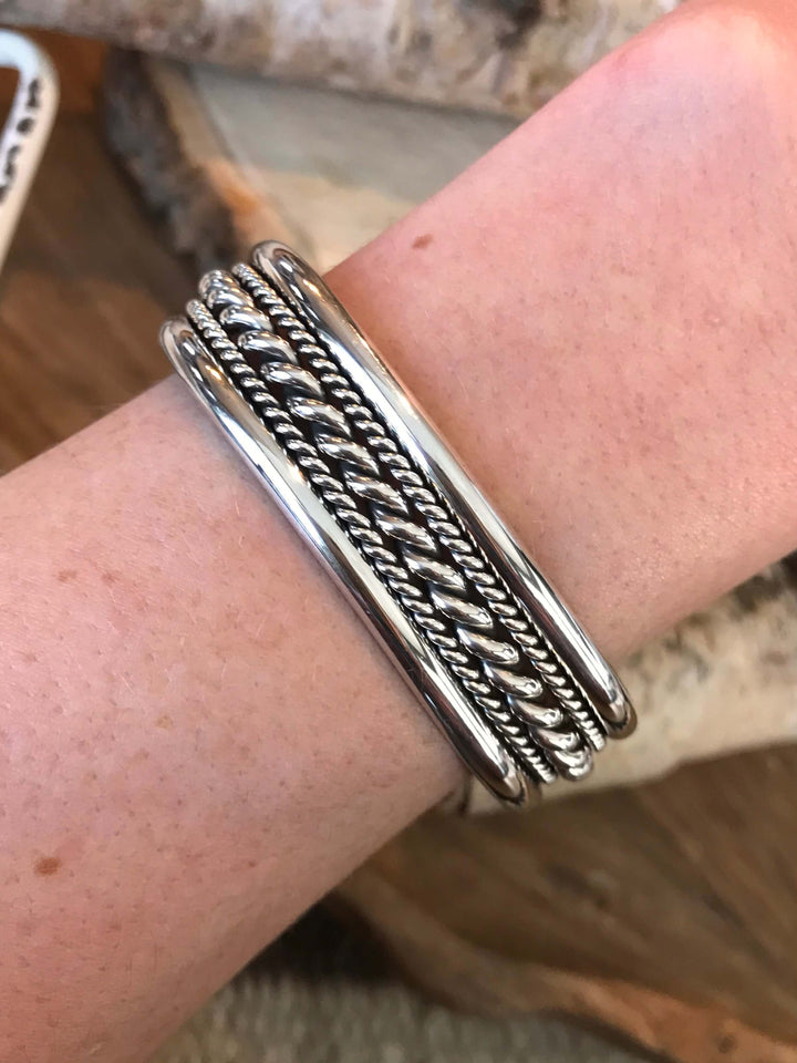 The Melton Cuff-Bracelets & Cuffs-Calli Co., Turquoise and Silver Jewelry, Native American Handmade, Zuni Tribe, Navajo Tribe, Brock Texas