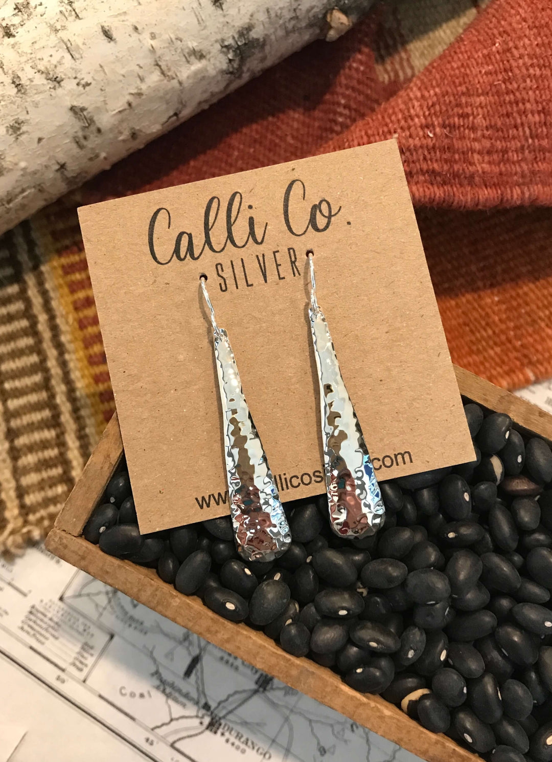 The El Rito Earrings-Earrings-Calli Co., Turquoise and Silver Jewelry, Native American Handmade, Zuni Tribe, Navajo Tribe, Brock Texas