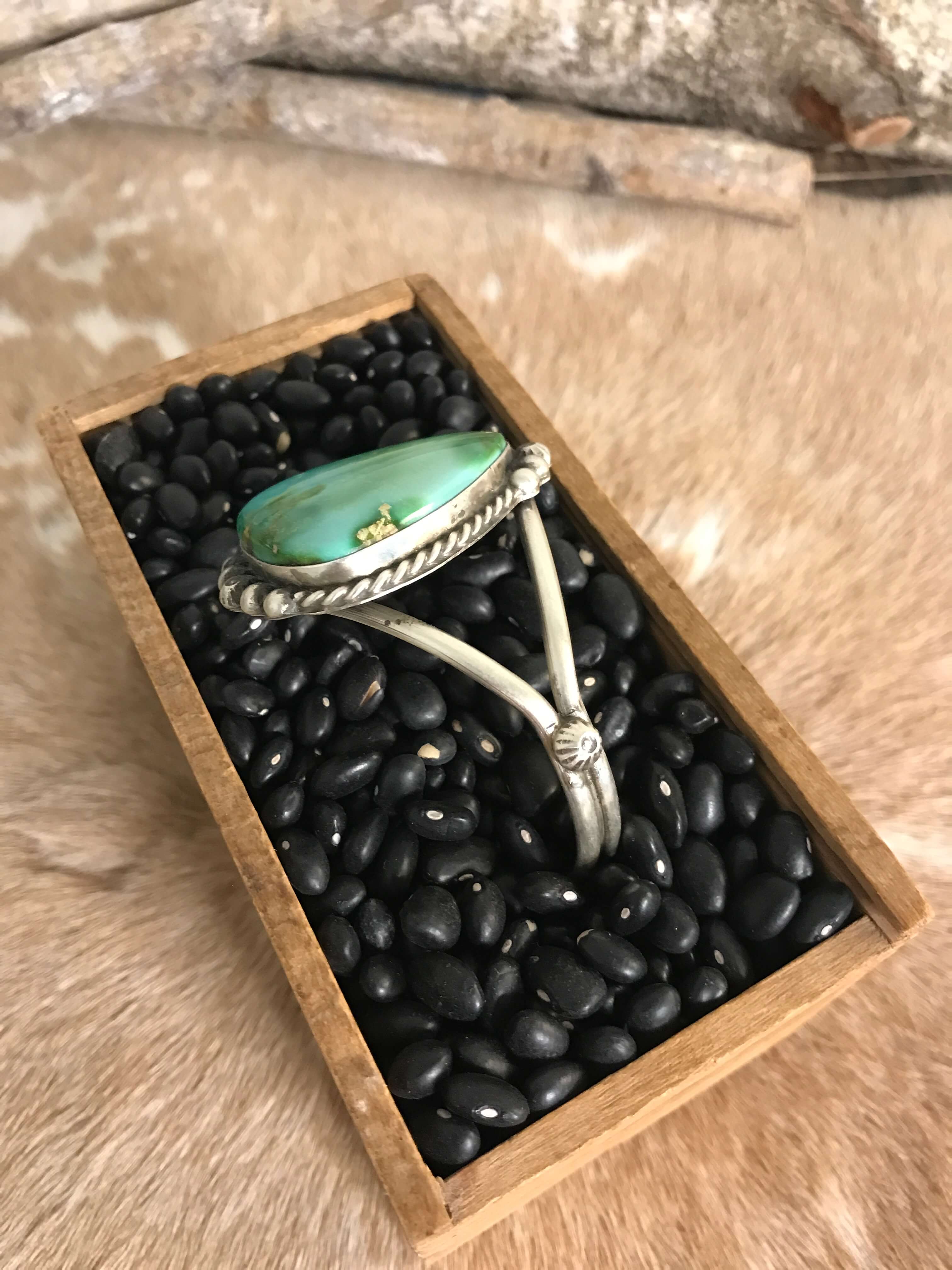 The Winifred Turquoise Cuff, 2-Bracelets & Cuffs-Calli Co., Turquoise and Silver Jewelry, Native American Handmade, Zuni Tribe, Navajo Tribe, Brock Texas