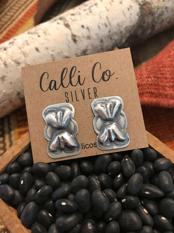 The Ezzi Earrings-Earrings-Calli Co., Turquoise and Silver Jewelry, Native American Handmade, Zuni Tribe, Navajo Tribe, Brock Texas