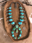 The Northvale Squash Blossom Necklace-Necklaces-Calli Co., Turquoise and Silver Jewelry, Native American Handmade, Zuni Tribe, Navajo Tribe, Brock Texas