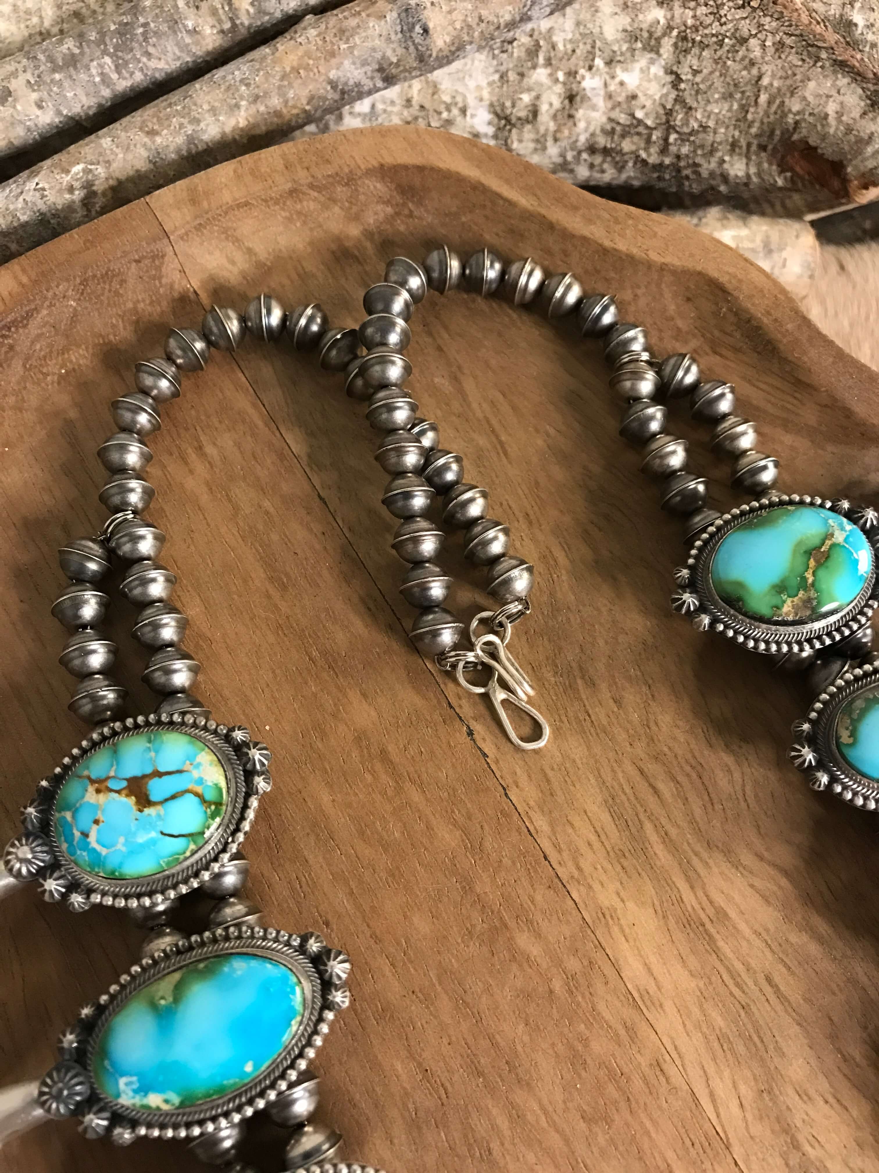 Navajo Handmade Squash Blossom Necklace | Calli Co Silver Jewelry