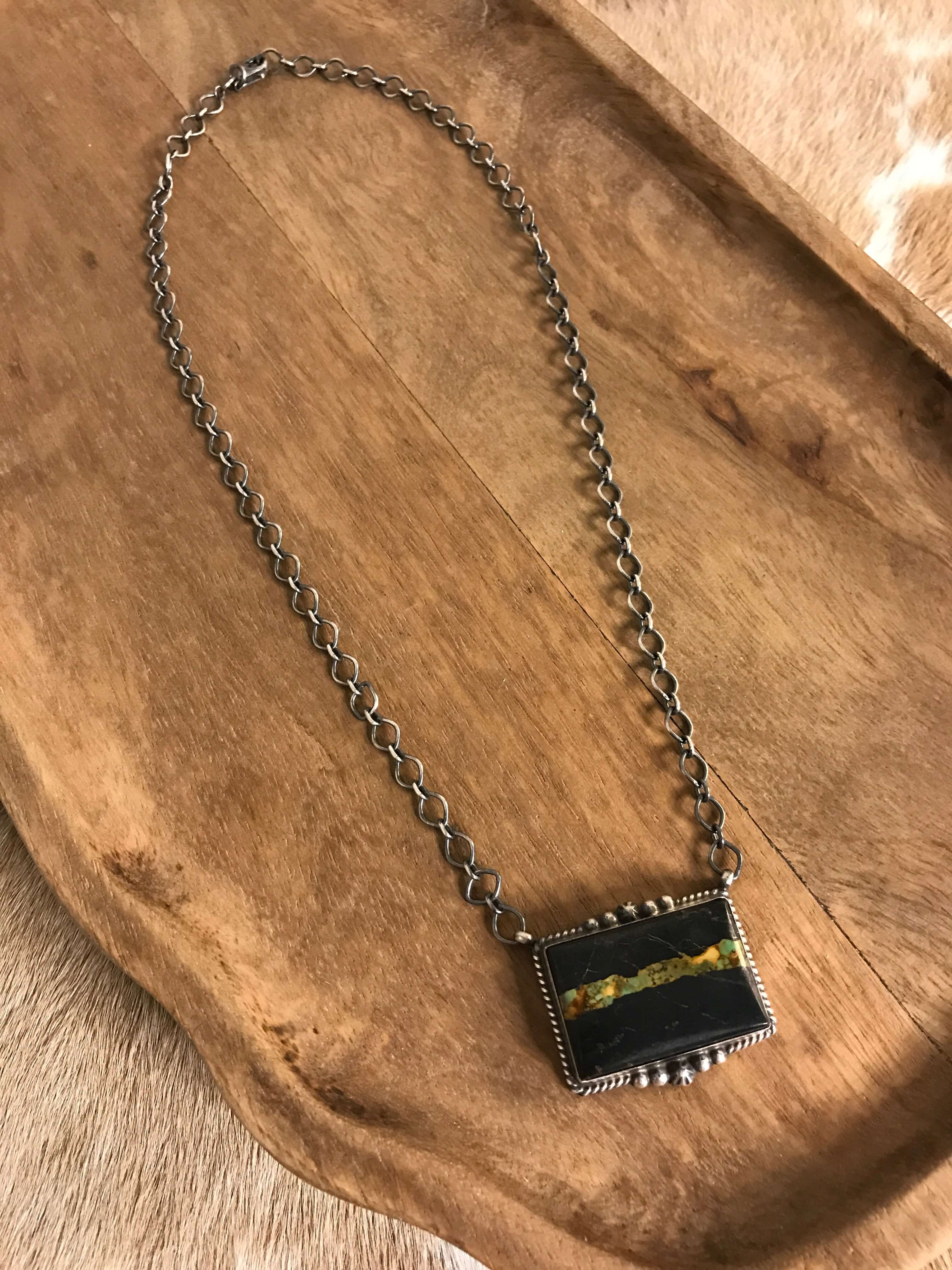 The Vista Black Jack Necklace, 6 xx-Necklaces-Calli Co., Turquoise and Silver Jewelry, Native American Handmade, Zuni Tribe, Navajo Tribe, Brock Texas