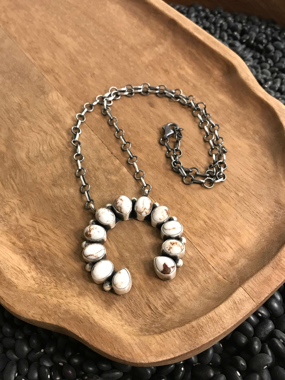 The Wild Horse Naja Necklace, 1-Necklaces-Calli Co., Turquoise and Silver Jewelry, Native American Handmade, Zuni Tribe, Navajo Tribe, Brock Texas