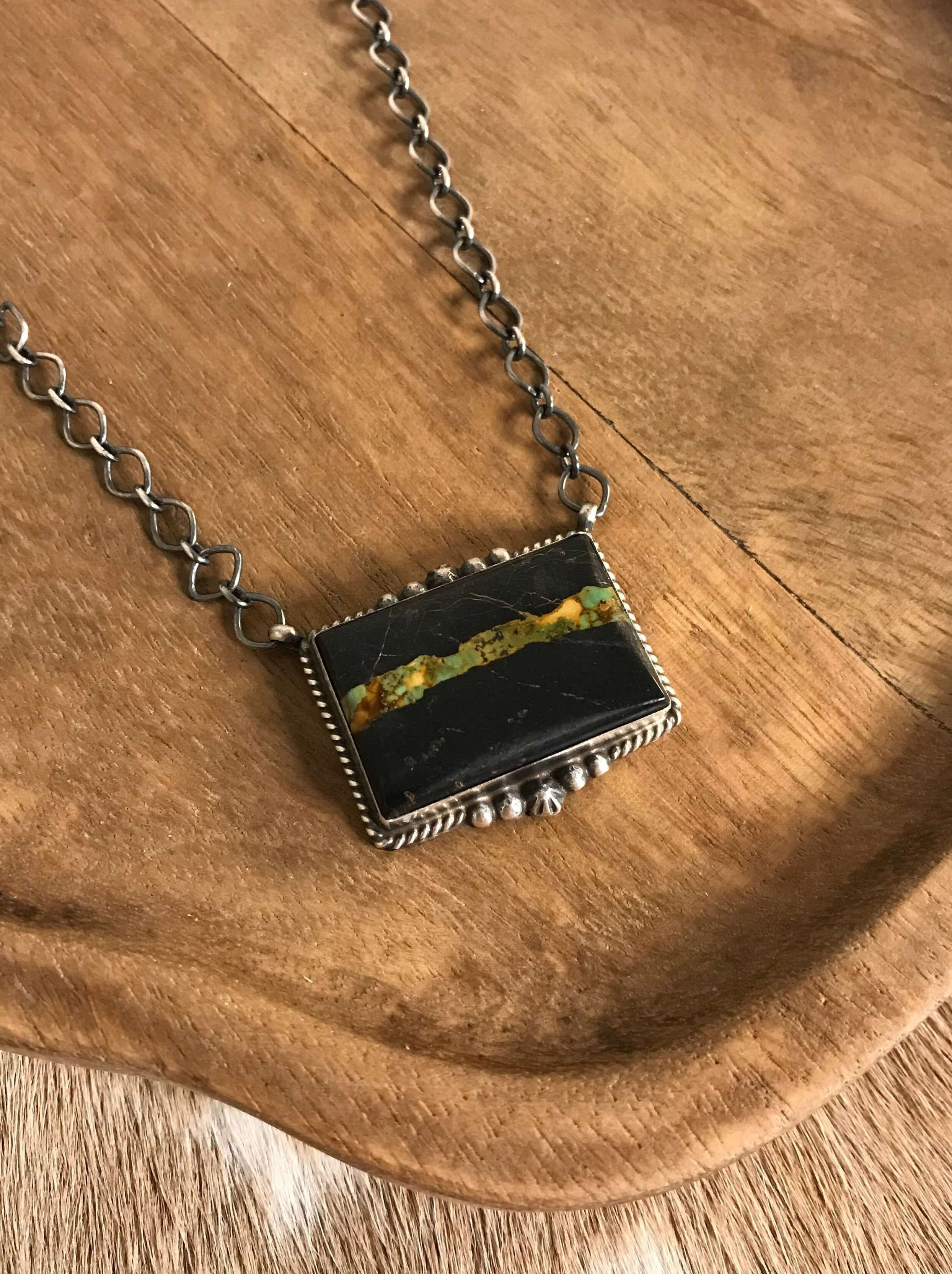 The Vista Black Jack Necklace, 6 xx-Necklaces-Calli Co., Turquoise and Silver Jewelry, Native American Handmade, Zuni Tribe, Navajo Tribe, Brock Texas