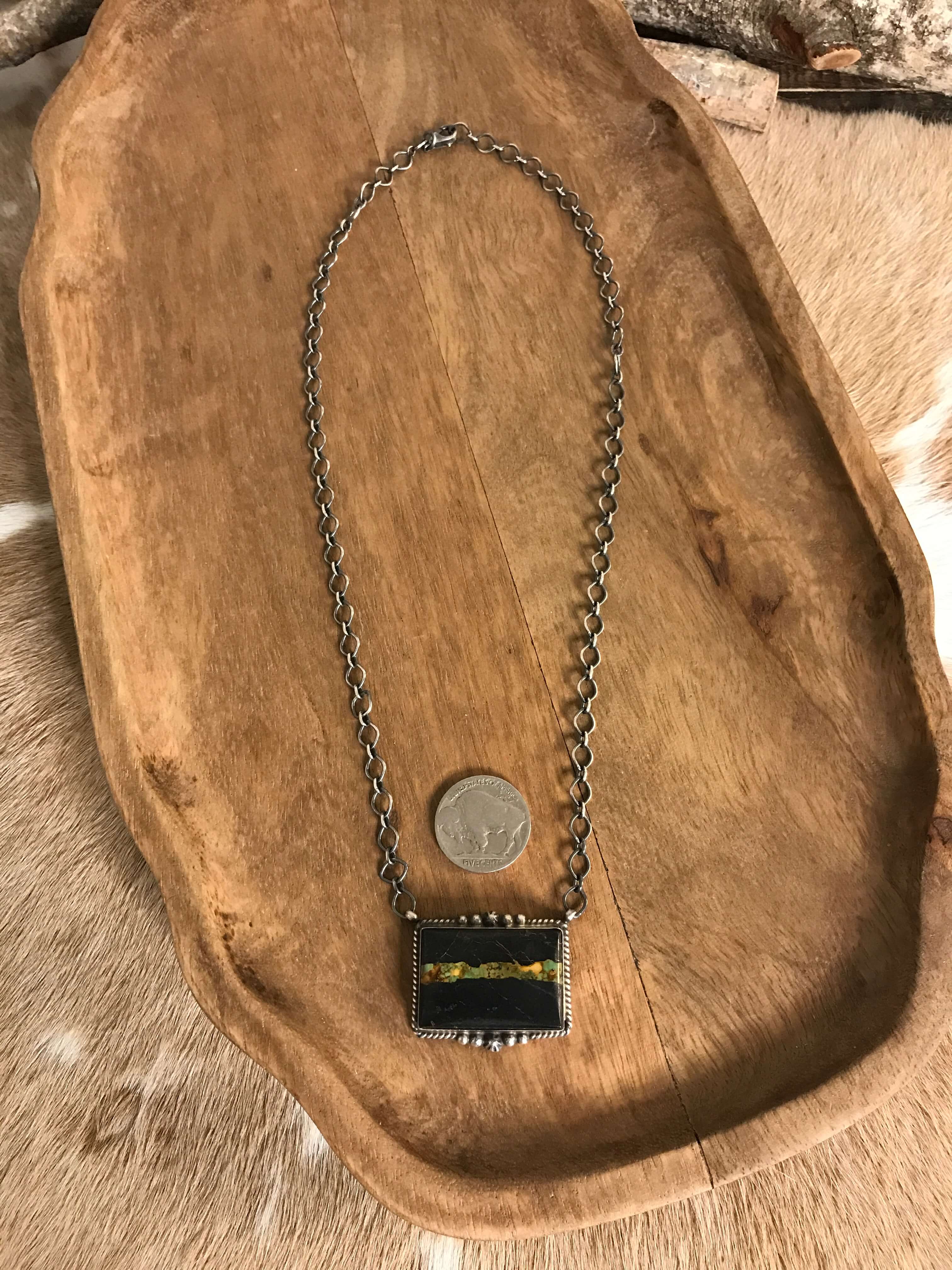 The Vista Black Jack Necklace, 6 xx-Necklaces-Calli Co., Turquoise and Silver Jewelry, Native American Handmade, Zuni Tribe, Navajo Tribe, Brock Texas