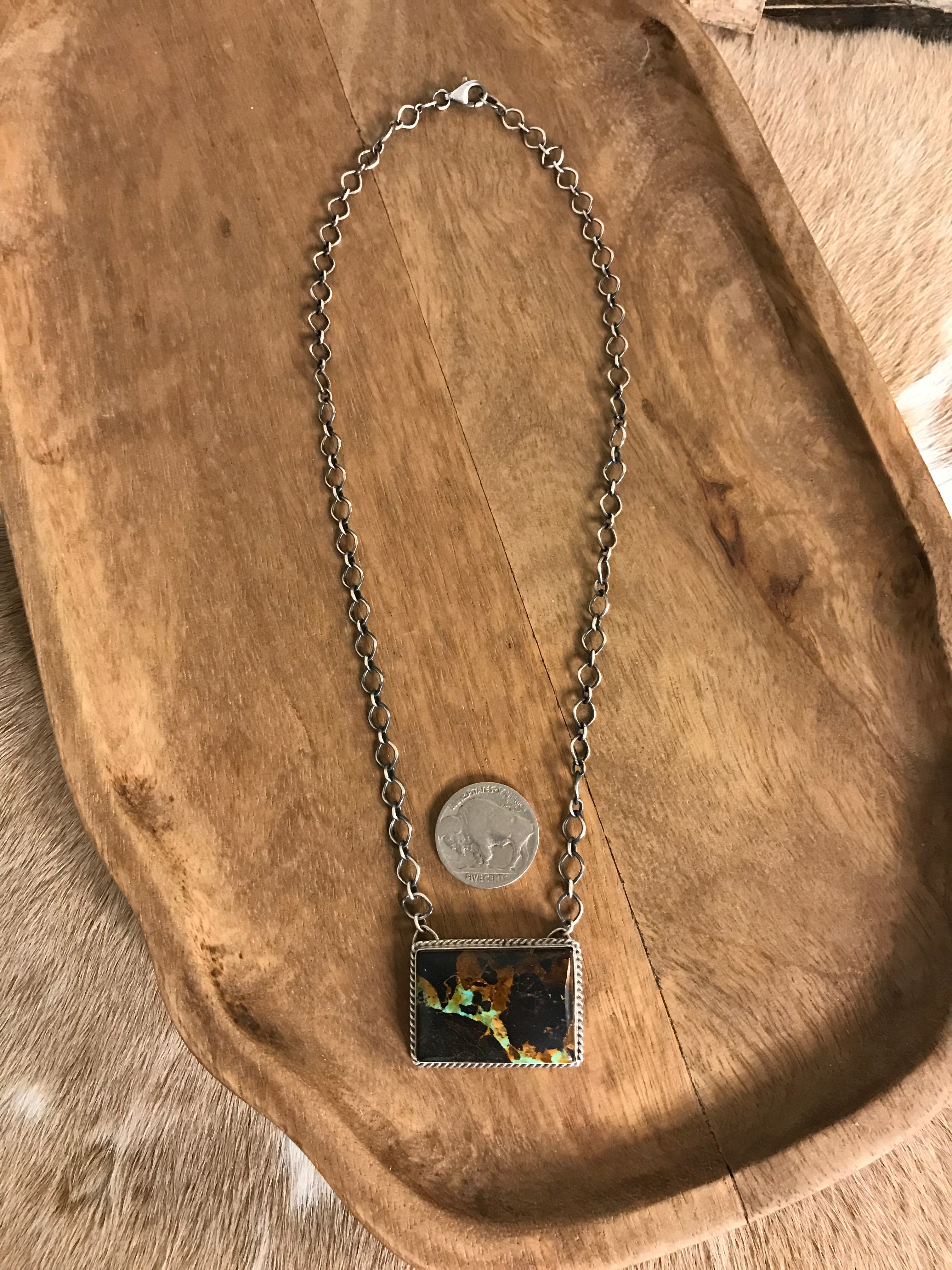 The Corvallis Black Jack Necklace, 6 xx-Necklaces-Calli Co., Turquoise and Silver Jewelry, Native American Handmade, Zuni Tribe, Navajo Tribe, Brock Texas